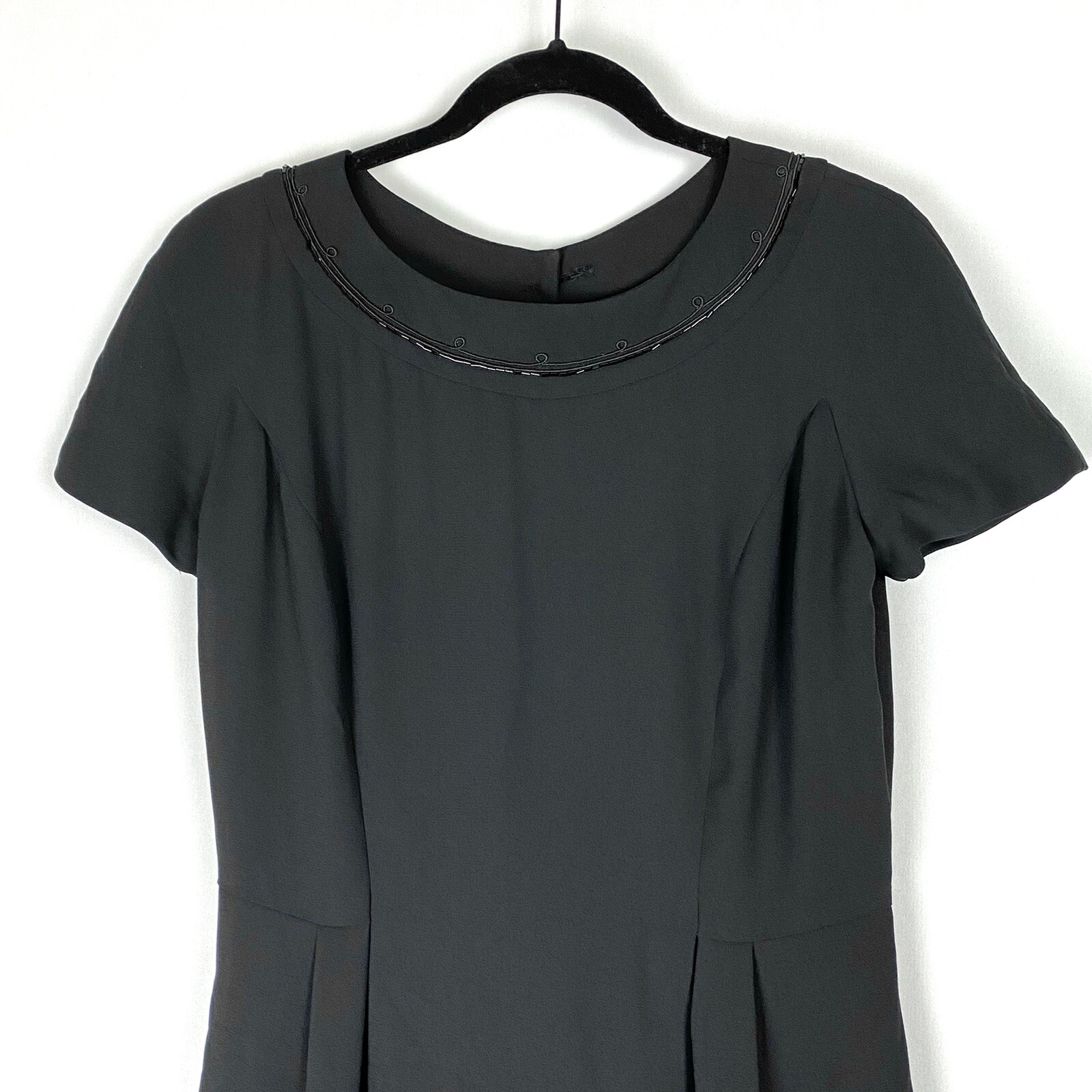 Vintage Yves Cossette Depeche Mode Little Black Dress US 10 Petite Beaded Detail