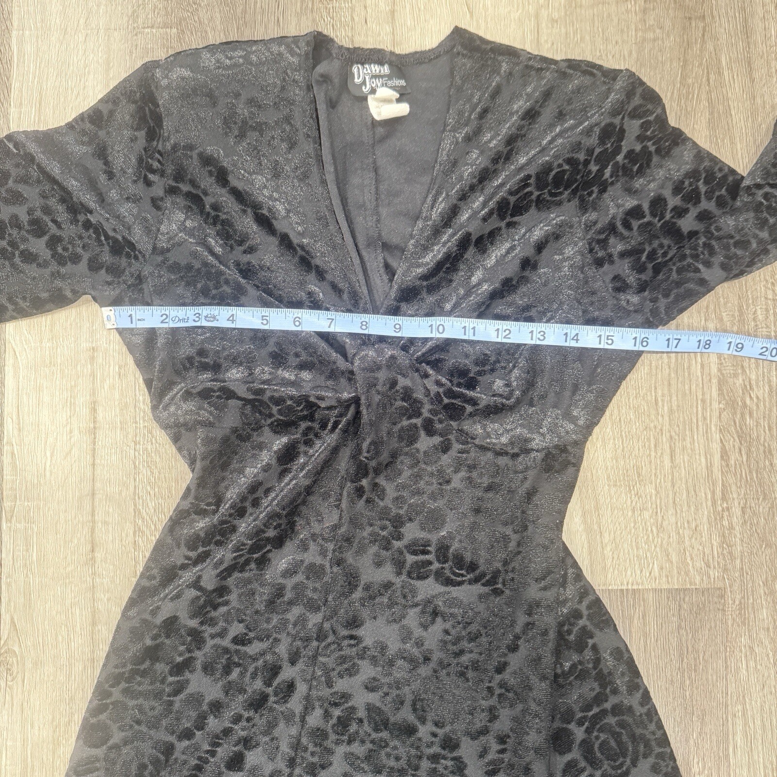 Vintage Dawn Joy Velvet Long Sleeve Maxi Dress Womens 9-10 Whimsigoth Witchy