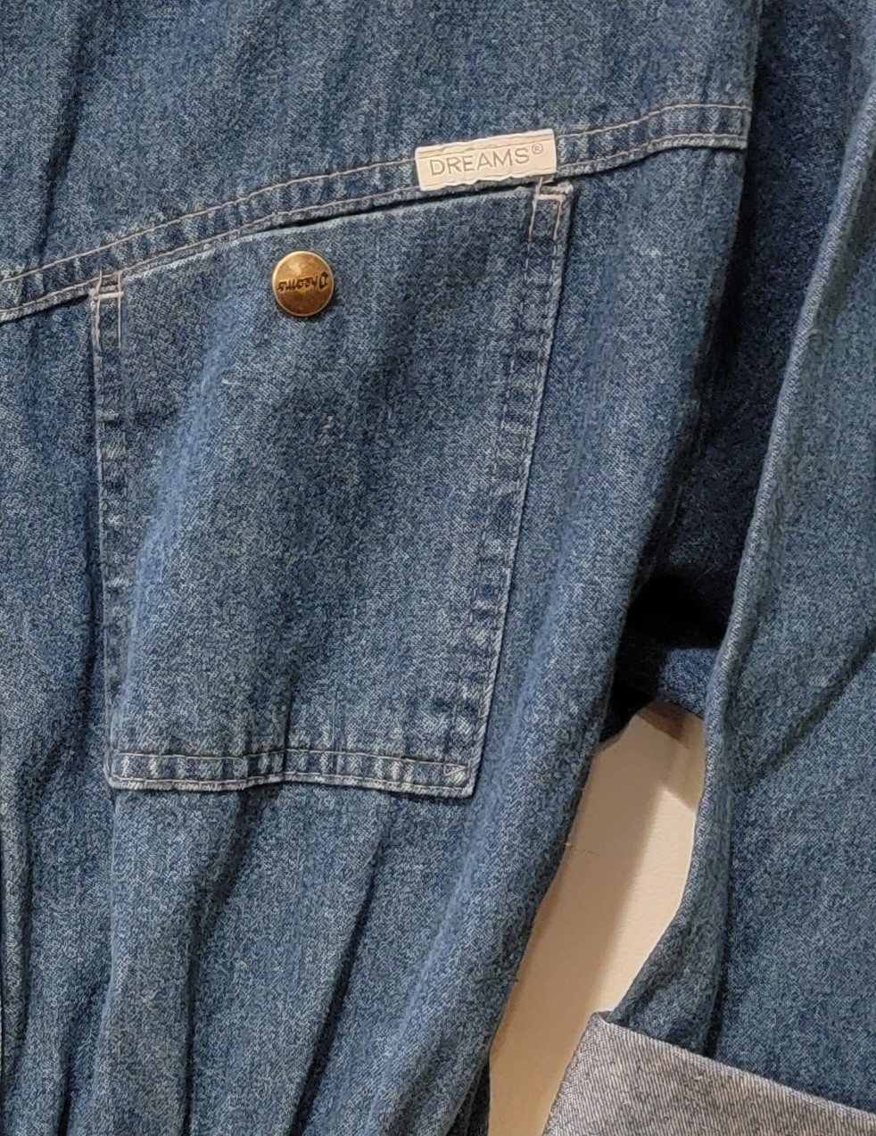 Vintage DREAMS Ideas Apparel NOS JUMPSUIT Denim WOMEN’S ROMPER Size LARGE