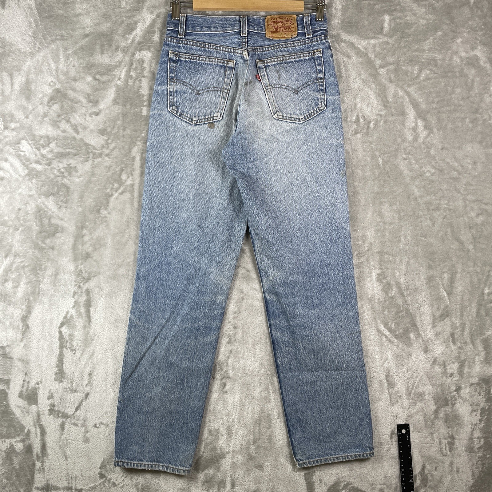Vintage Levis 701 Student Fit Jeans 28×30 Fits 27×29 Made in USA 90s Button Fly