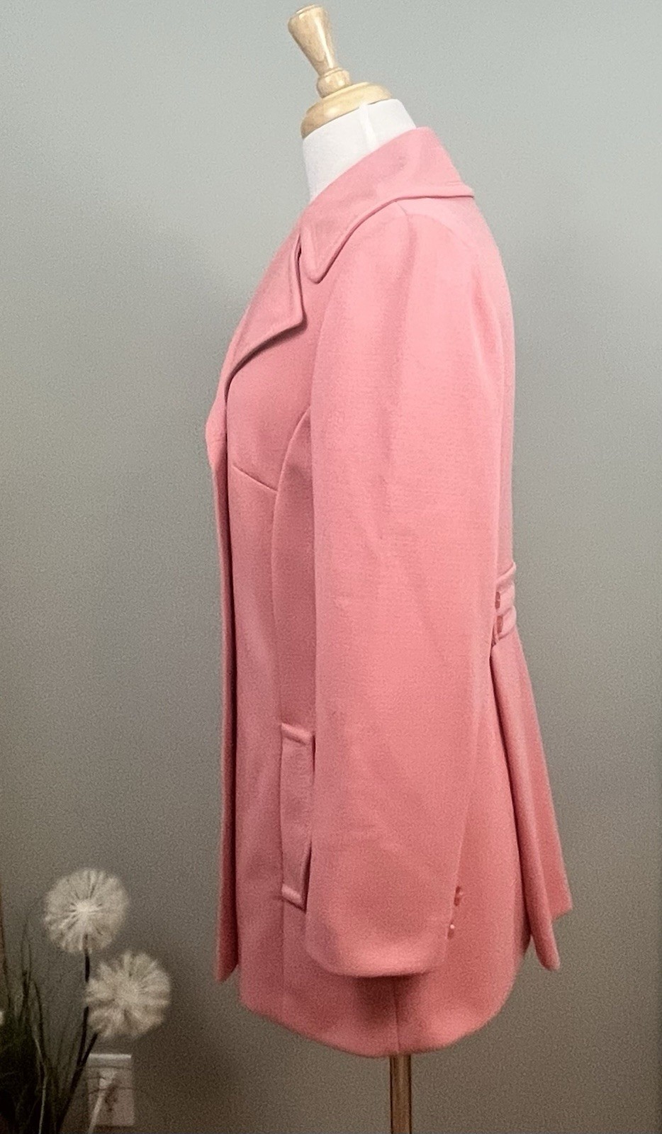 Vintage Bromleigh Women’s Overcoat Pink Full Button Up Size Medium/Large