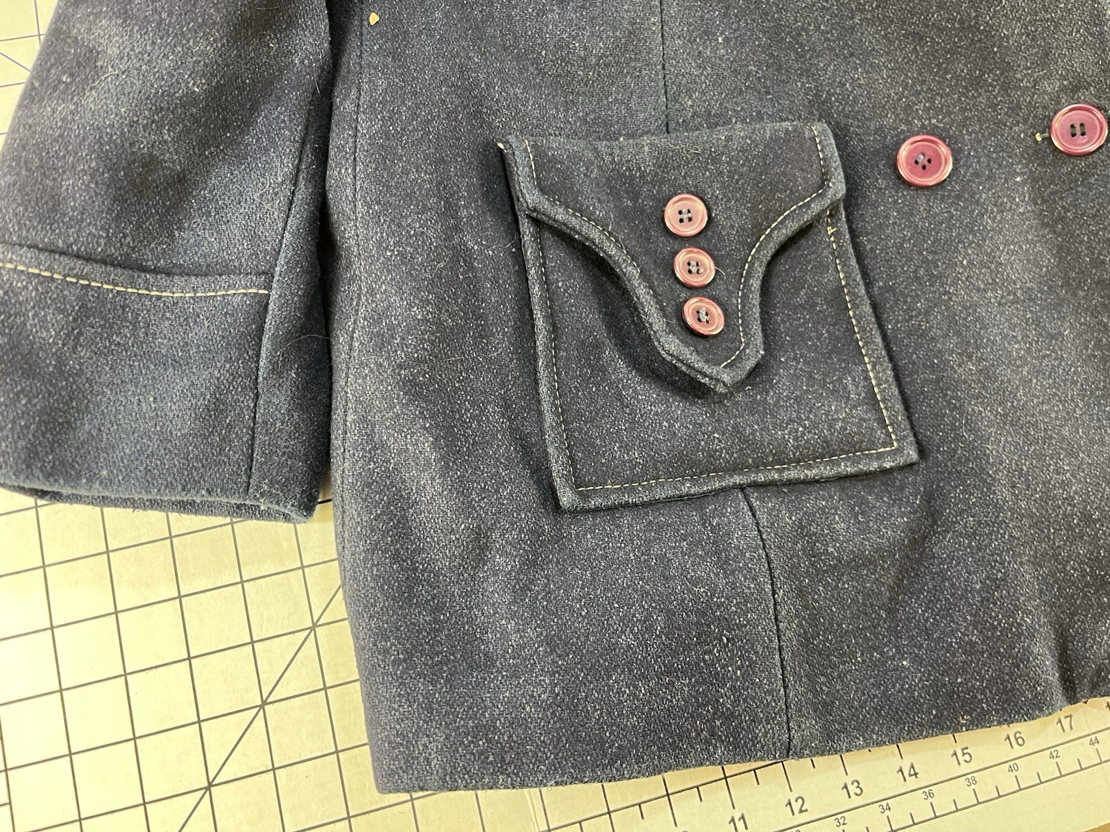 Vintage 60s 70s Wool Pea Over Coat Hippy Mod Disco Dance Hollywood Atomic Retro