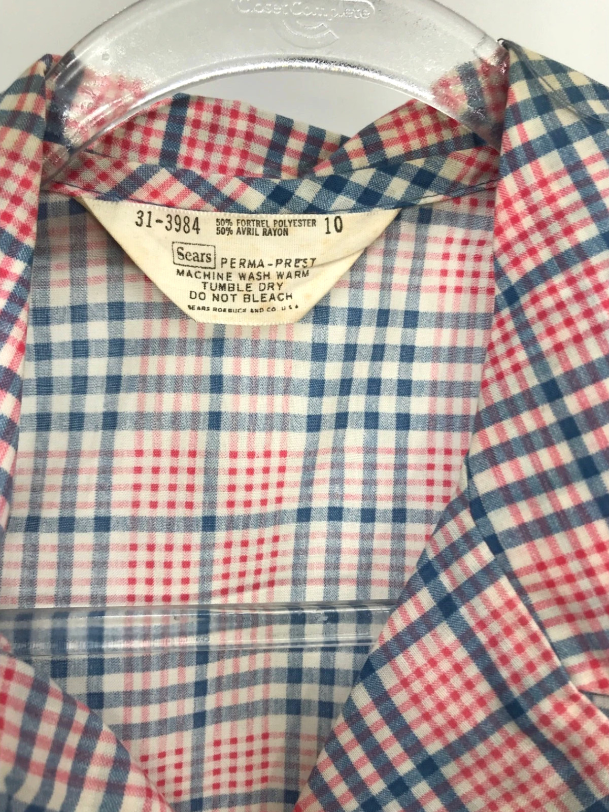 Sears Vintage Perma Prest Plaid Sleeveless Double Brest Dress 10 Original Tags