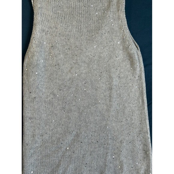 Generation Love Gray Sequin Knit V-Neck Tank Top XS Sleeveless Sweater Vest