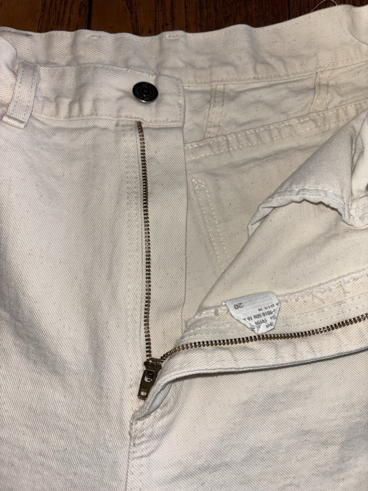 Vtg 80s Lee Mom Jeans Women’s 12L Off-White Cream Tapered High Rise 28 x 33 USA