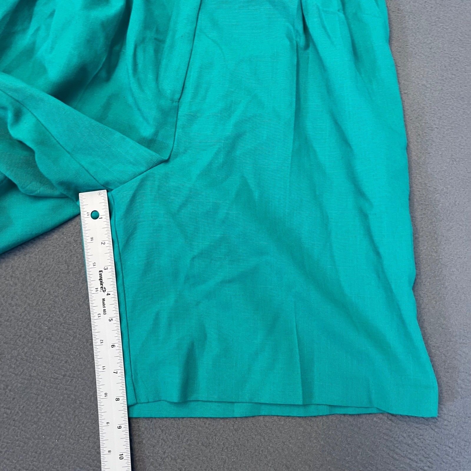 Sag Harbor Vintage High Waisted Pleated Shorts Teal Green 3763 Size 12P 26W 8″