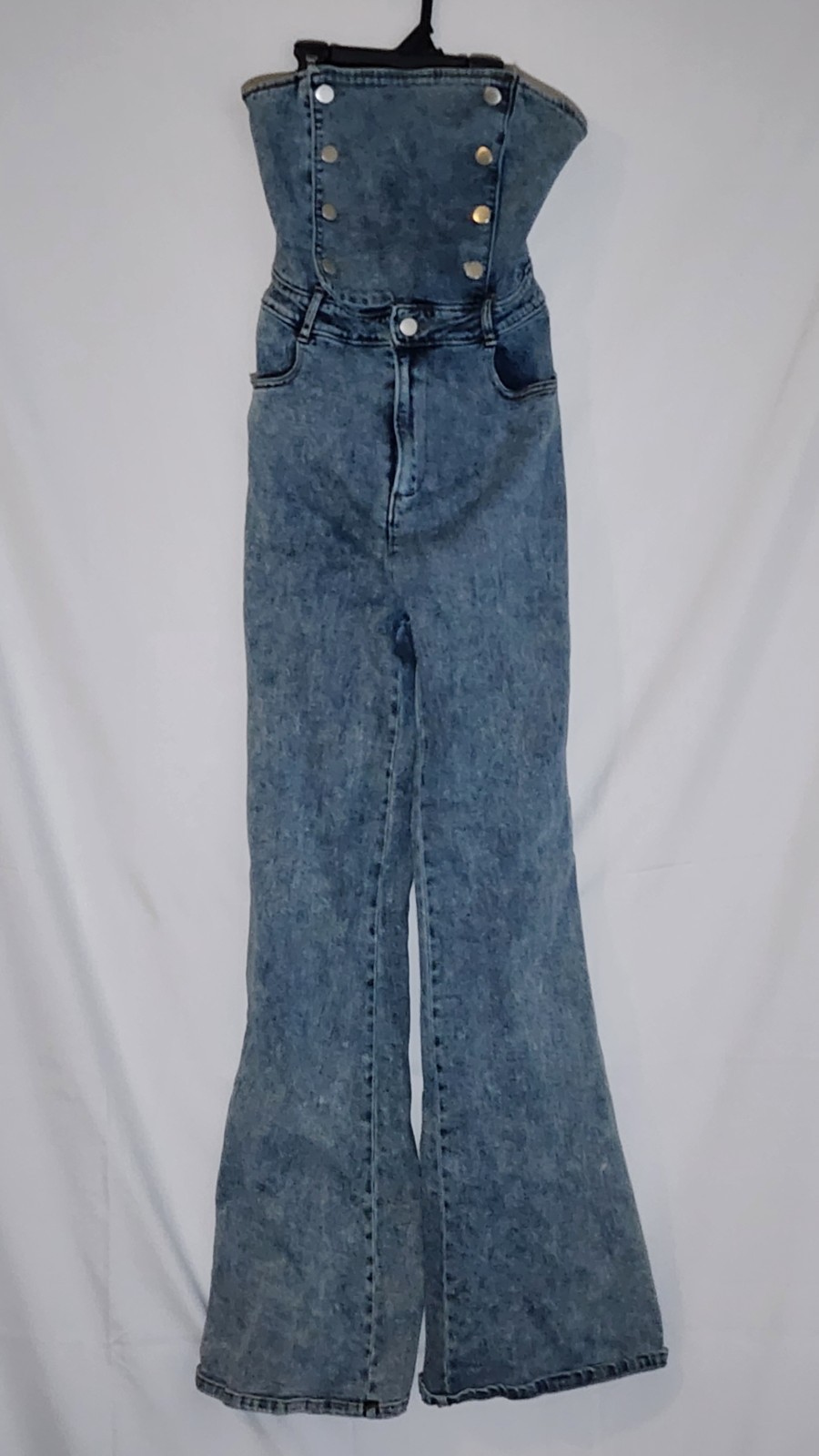 Vintage 80s/90s Denim Strapless Jumpsuit Romper