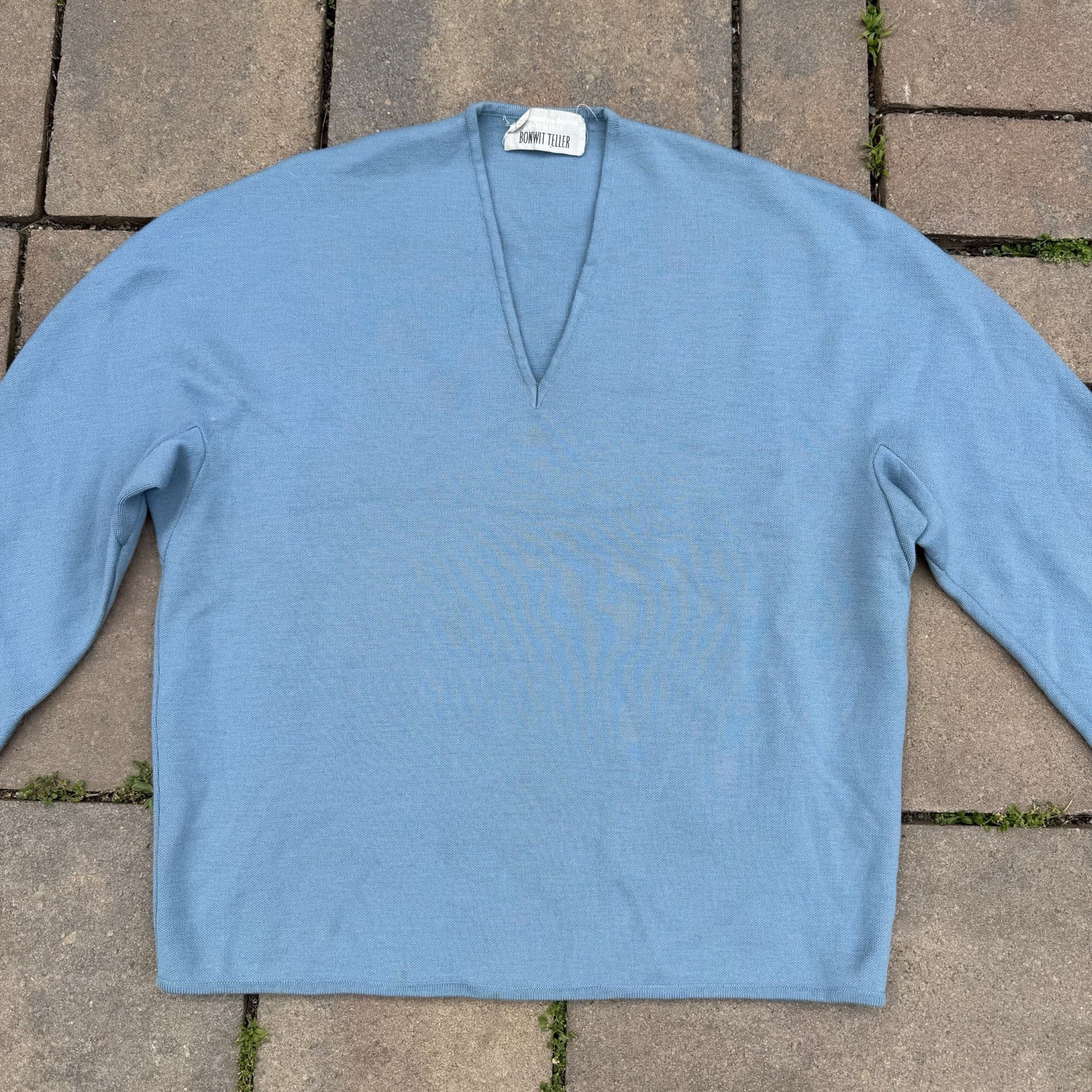 Vintage Francesca for Damon Blue Wool Sweater Bonwit Teller Made in Italy Size M