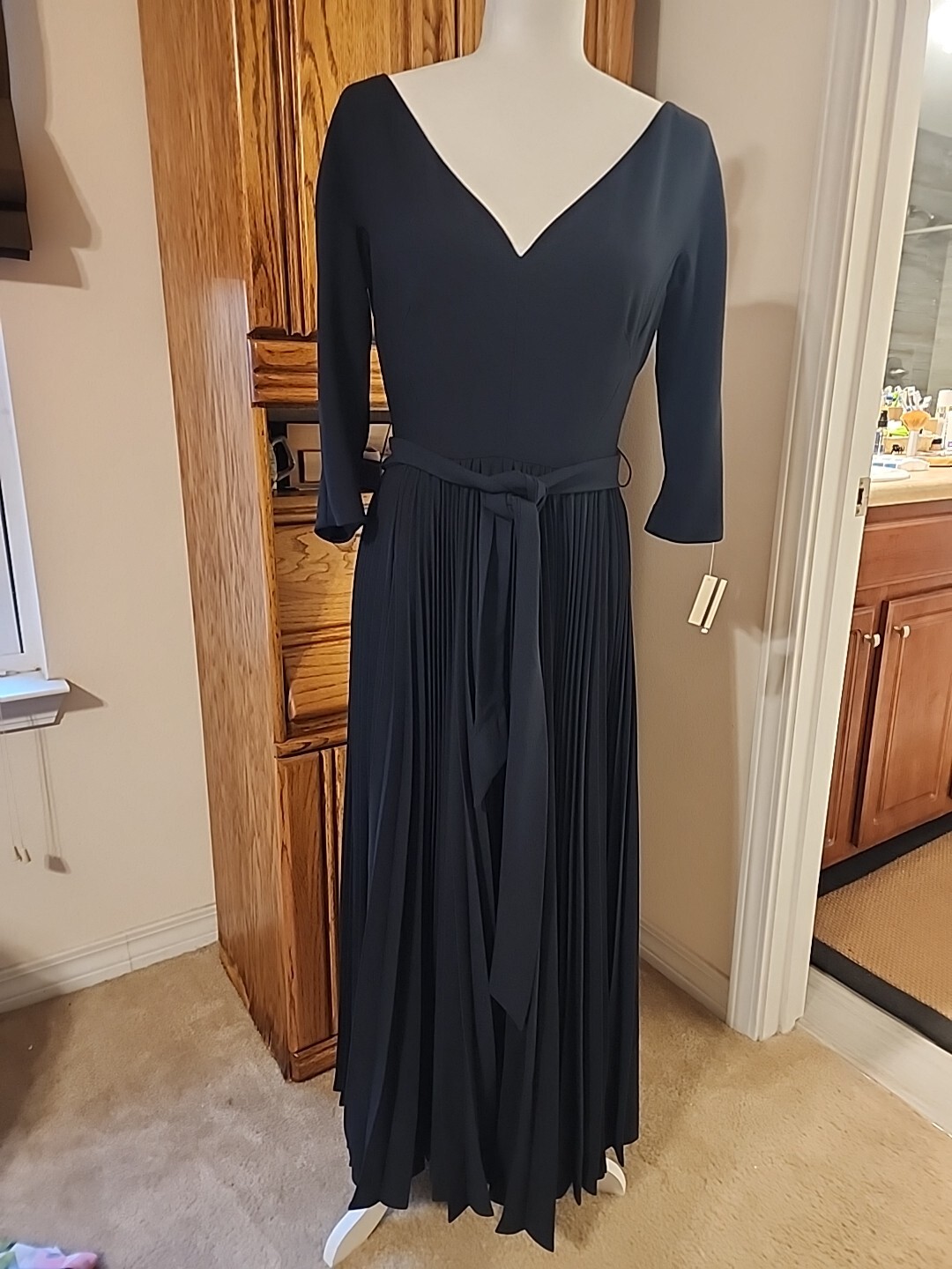 Vtg 60’s Ruth Young In Shadyside Navy Blue Gown NWT Size Medium Pleated Bottom