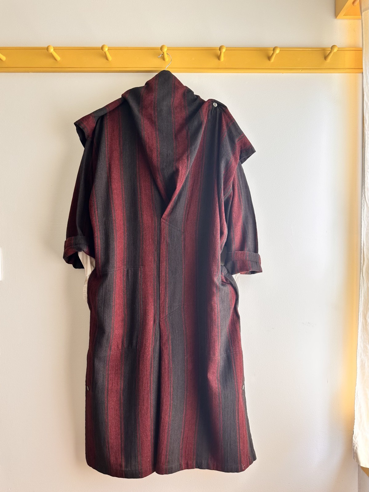 PLANTATION x Issey Miyake vintage 80s bold stripe scarf cowl neck smock dress OS