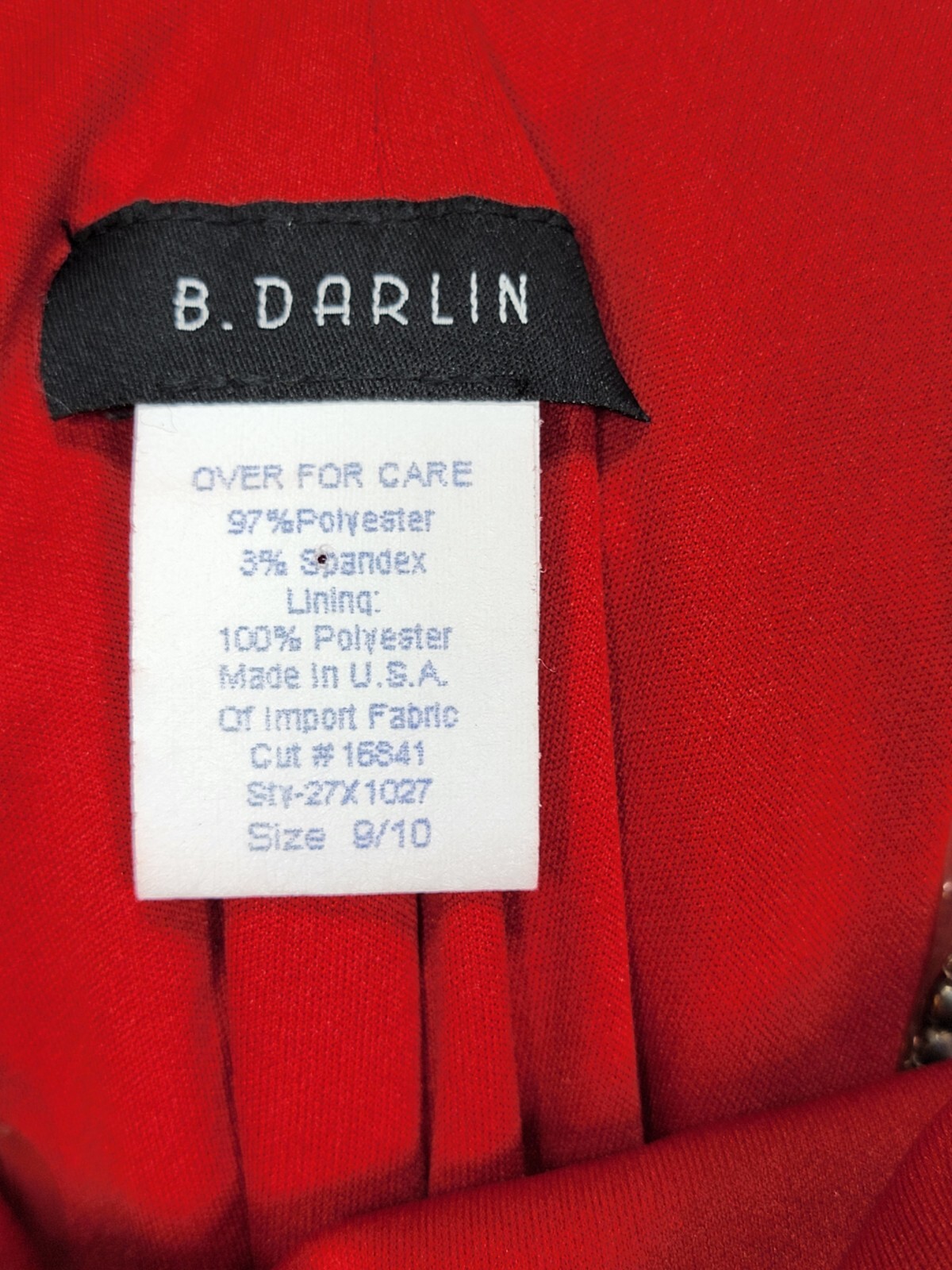 B Darlin 90s Y2K Dress Womens 9 Red Halter Sheath Open Back Diamonds Made In USA