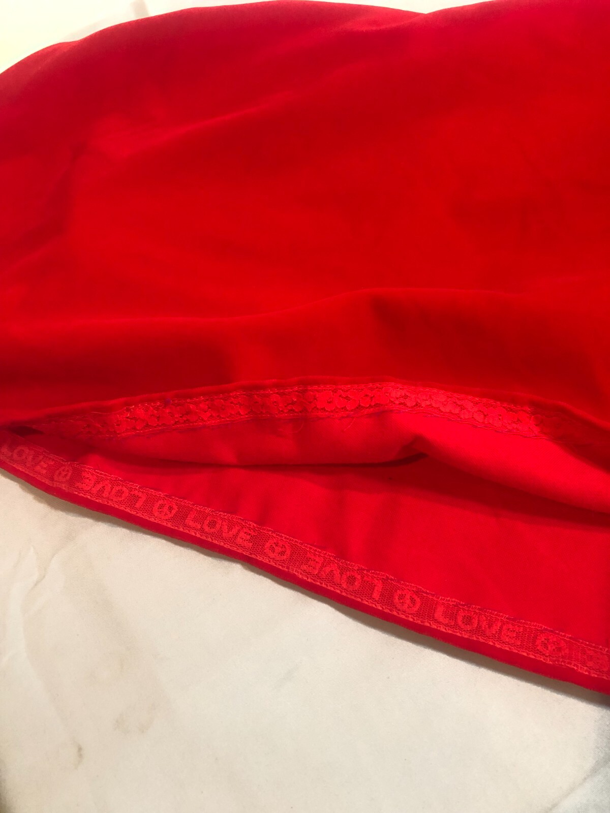 VINTAGE Handmade Velvet-Like Red Maxi Skirt