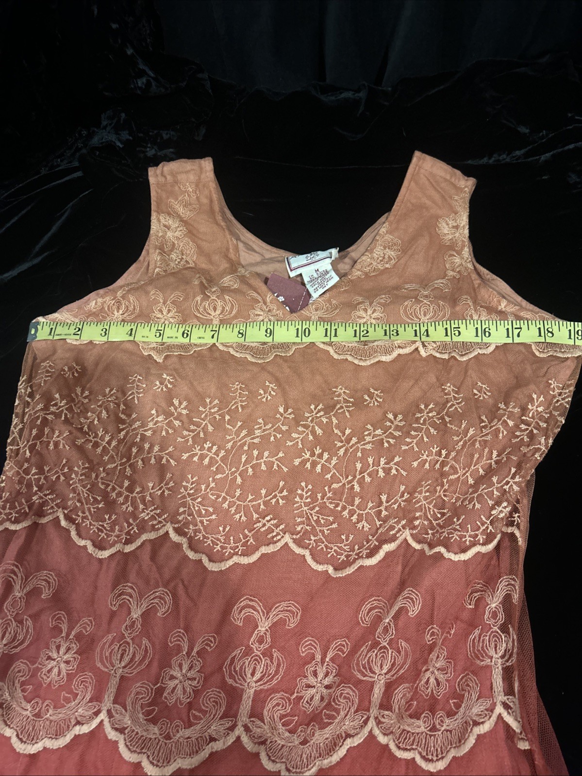 Vintage April Cornell Anastatia Dress Pink & Orange & Red Lace Perfect For Fall