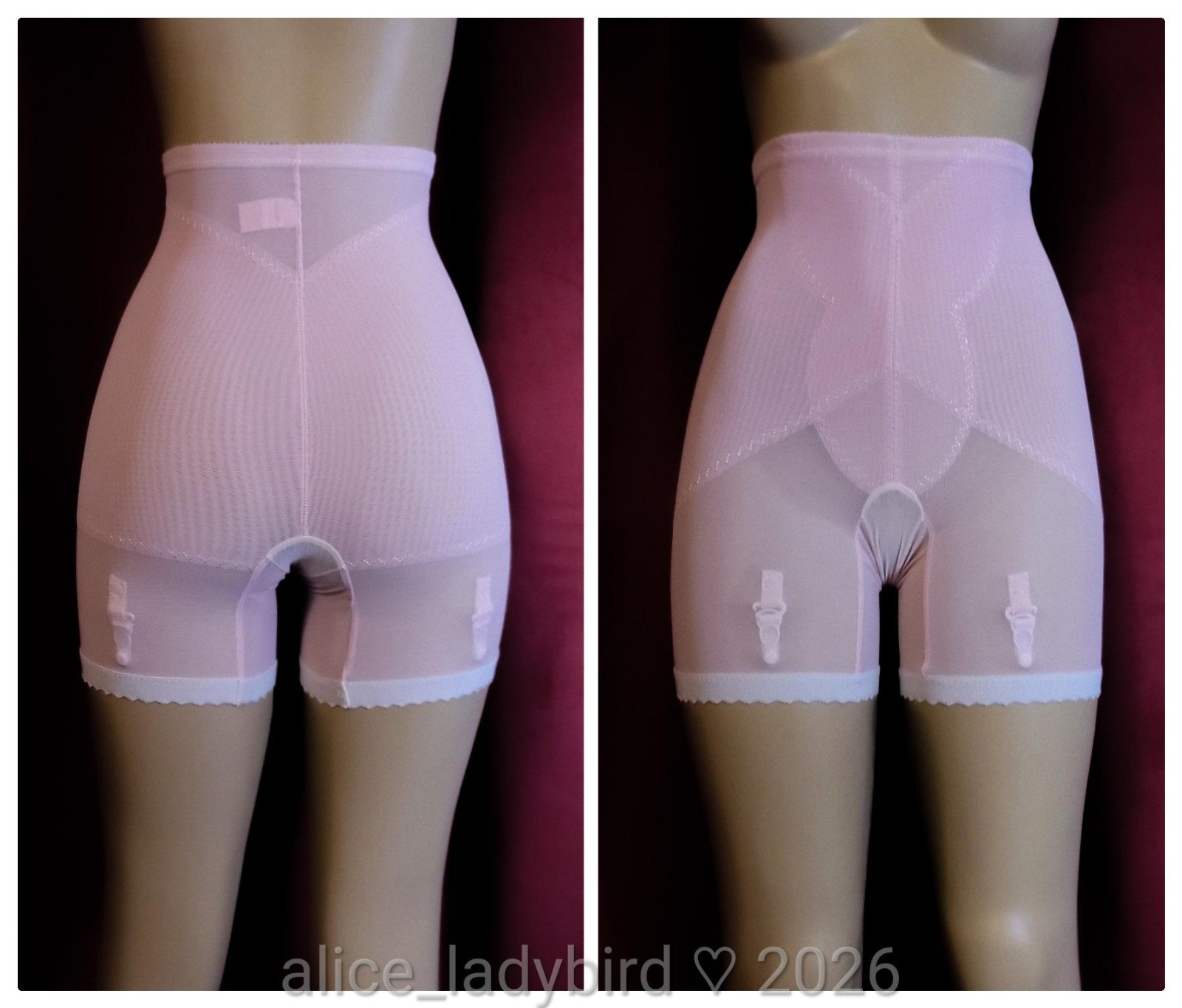 Bubblegum PINK Vintage TALL Long-Leg PANTY High-Waist GIRDLE Garter LLPG Short