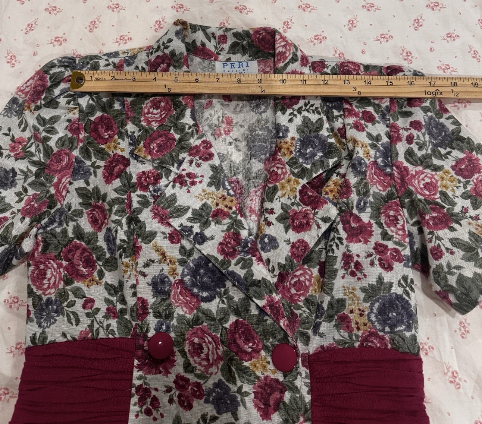 Vintage Peri Petites Dress Womens 10 Floral Garden Wedding Guest Party Elegant