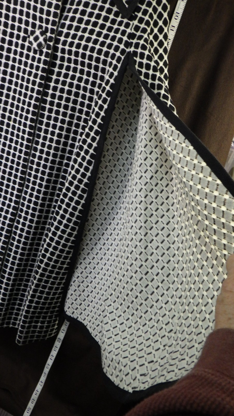 Vintage near MINT S Eisenberg cape WOW black white square dots super model 1960s