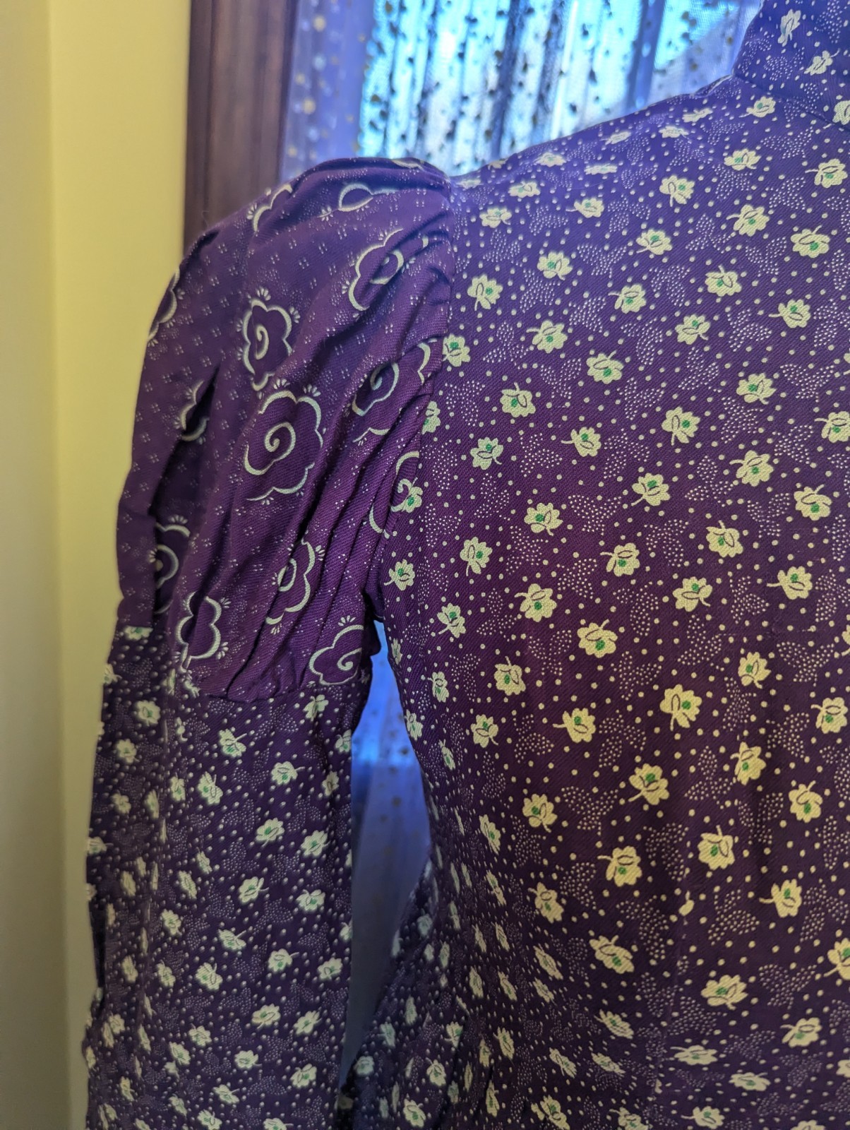 Vintage 70’s Young Edwardian By Arpeja Plum Purple Puff Juliet Sleeves Dress XS