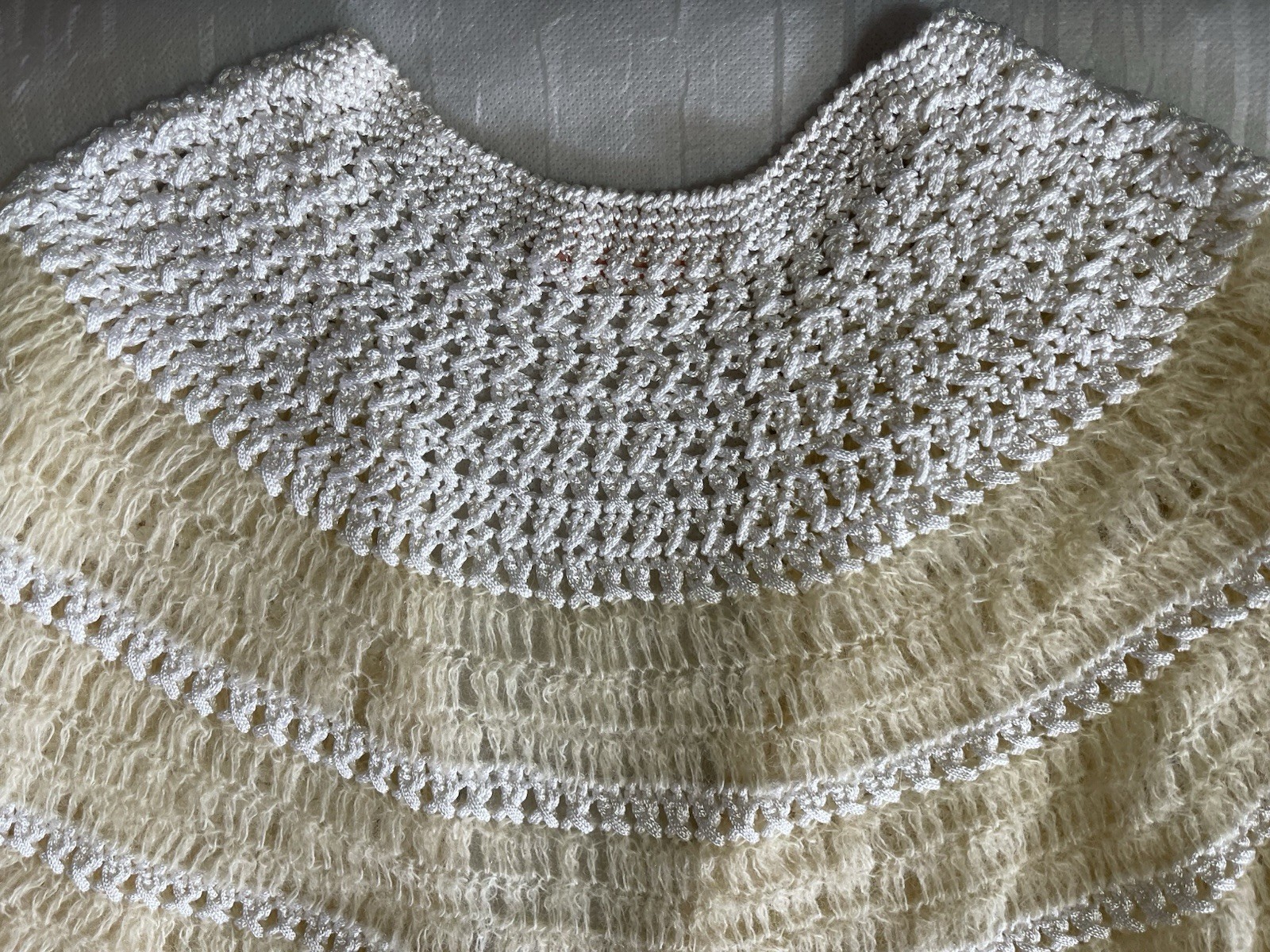 Vintage 50s Cardigan Sweater Womens S, 30″ Bust Hand Knit & Crochet Mohair Wool