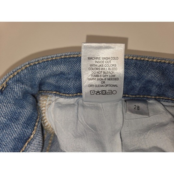 Vervet Jeans Womens 28 Blue Denim Cotton Stretch Distressed Straight Light Wash