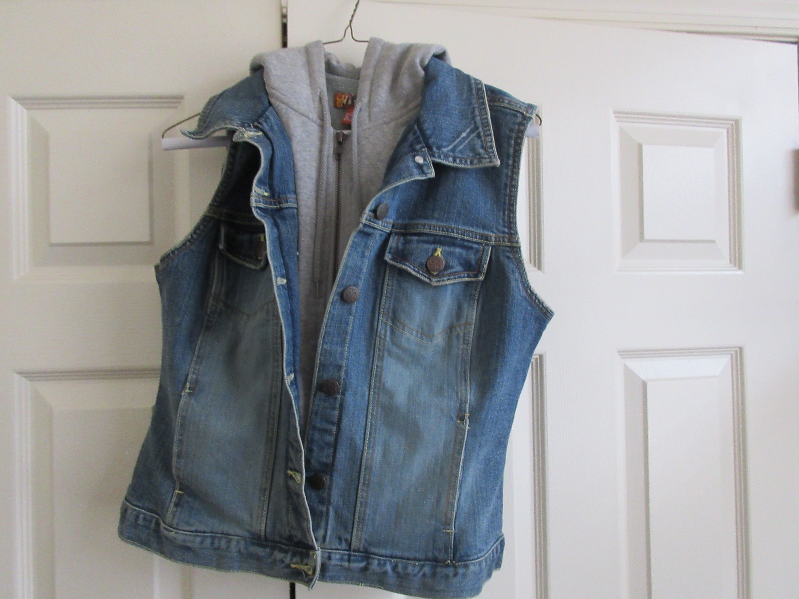 PLUGG , Hooded / Denim Ladies Vest , Size L , Vintage