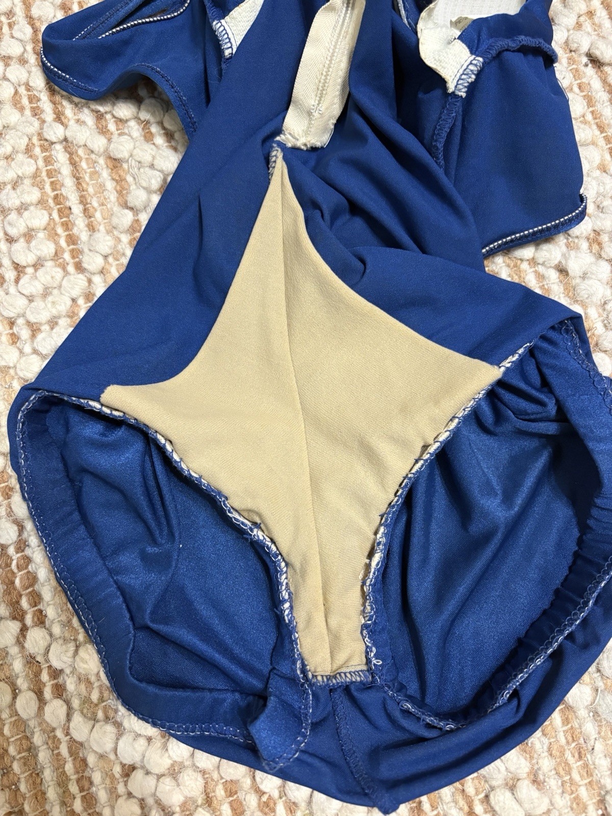 Vintage 1960s De Weese Design Swim & Sun Swimsuit Navy Blue One Piece W Zipper
