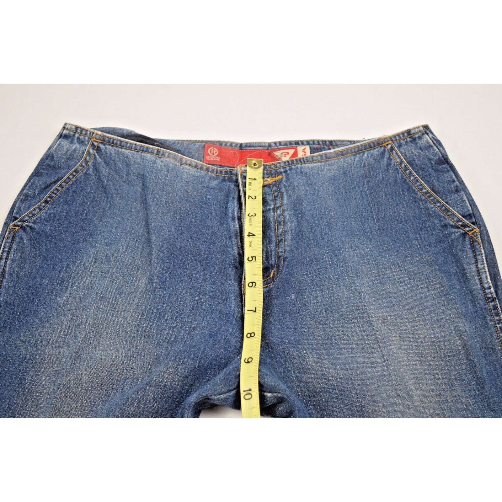 Vintage Guess Jeans 32 x 32 90s Blue 2 Tone High Waist Flared Leg No Belt Loops