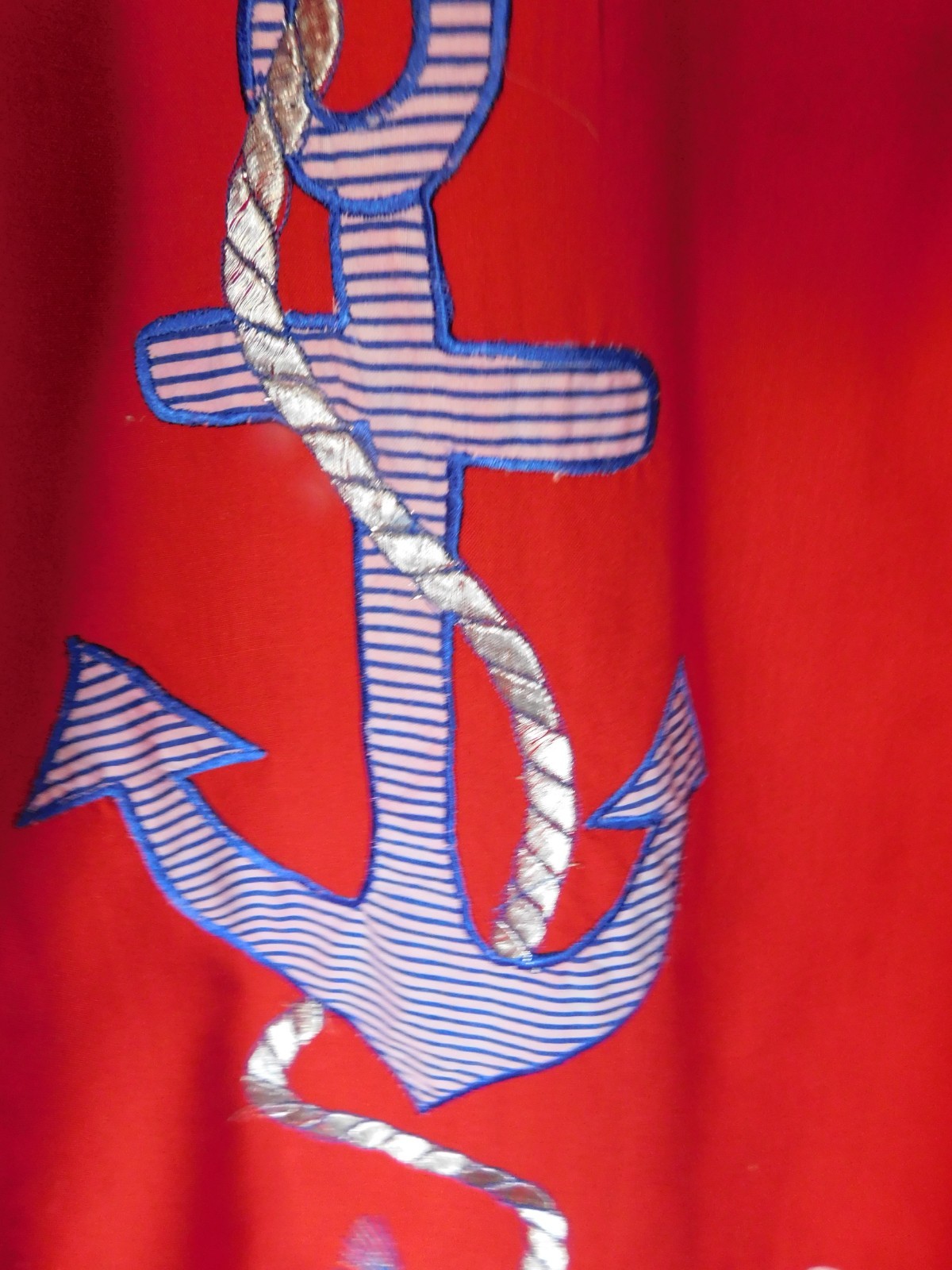 Vintage Women’ Dress Sea Wind Mumu 1980’s Beach Mumu Red White Blue Beach Dress