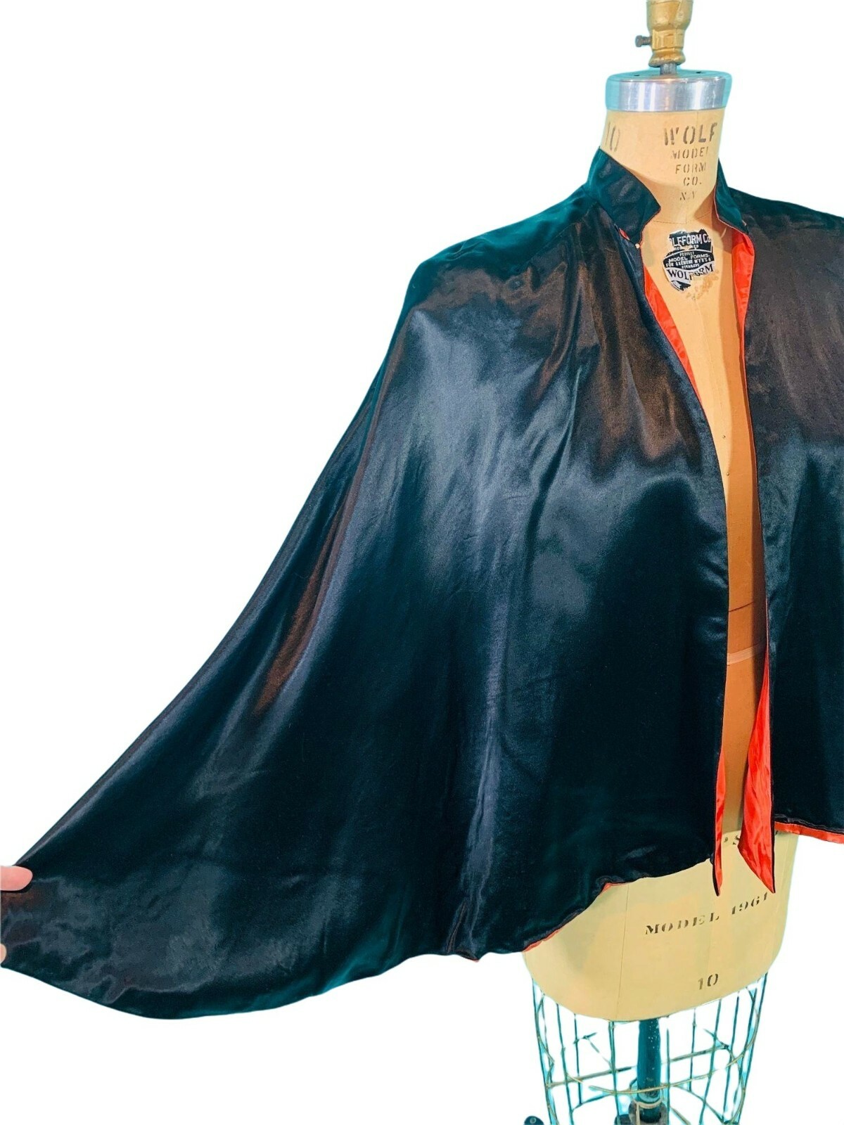 Vintage 1930s Satin Cape Julius Garfinckel & Co Black Evening Jacket Glamorous
