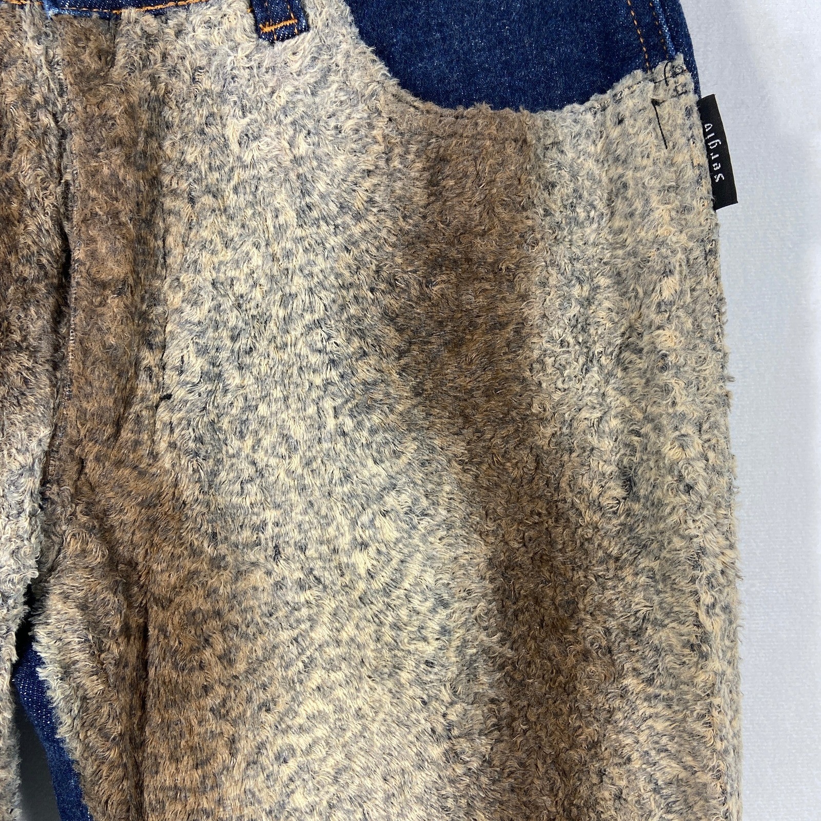 VTG 80s 90s Sergio Valente Leopard Print Fur Jeans Dual Tone 5 Pocket Womens 26
