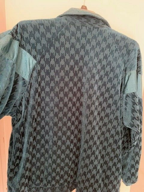 Vtg 80’s Windbreaker Jacket Track teal velour & gold accents Rafael Woman sz 1X