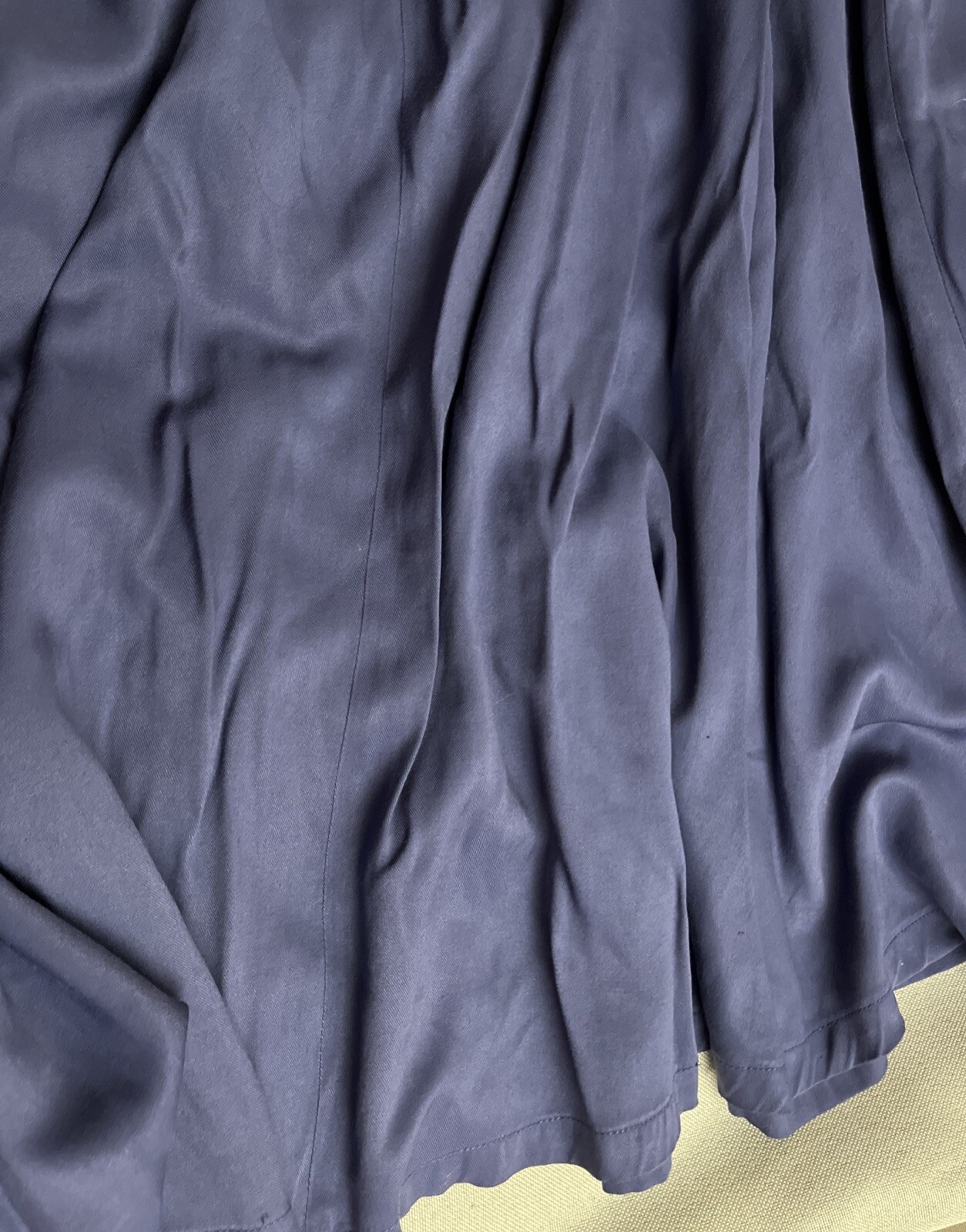 Allison Smith VINTAGE Button Midi Blue Skirt 12 Pleats Pockets Belt loop 80’s