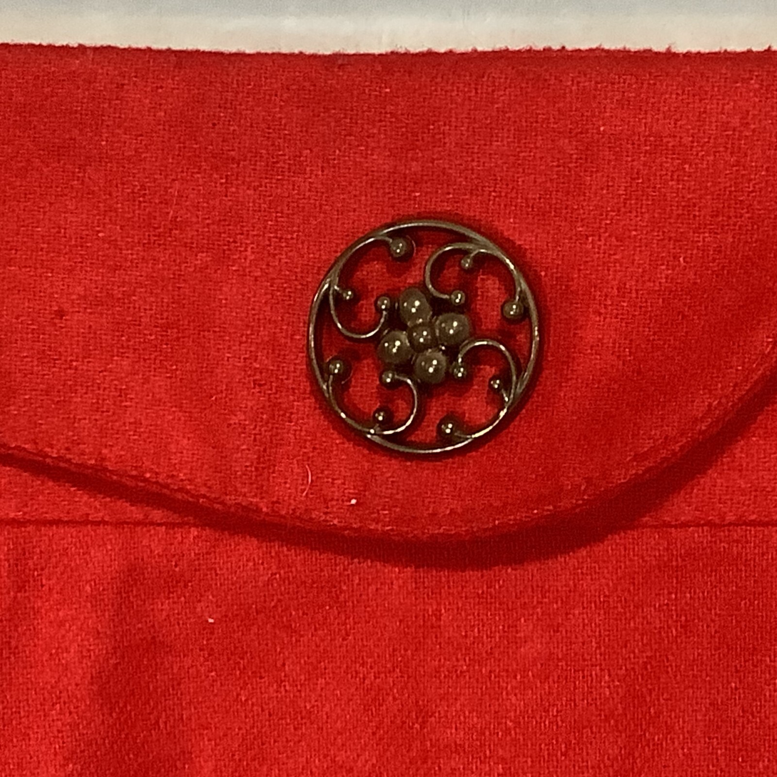 Vintage Wool Ilyza Skirt with Medallion Brooch Kick Pleats Rear Zipper