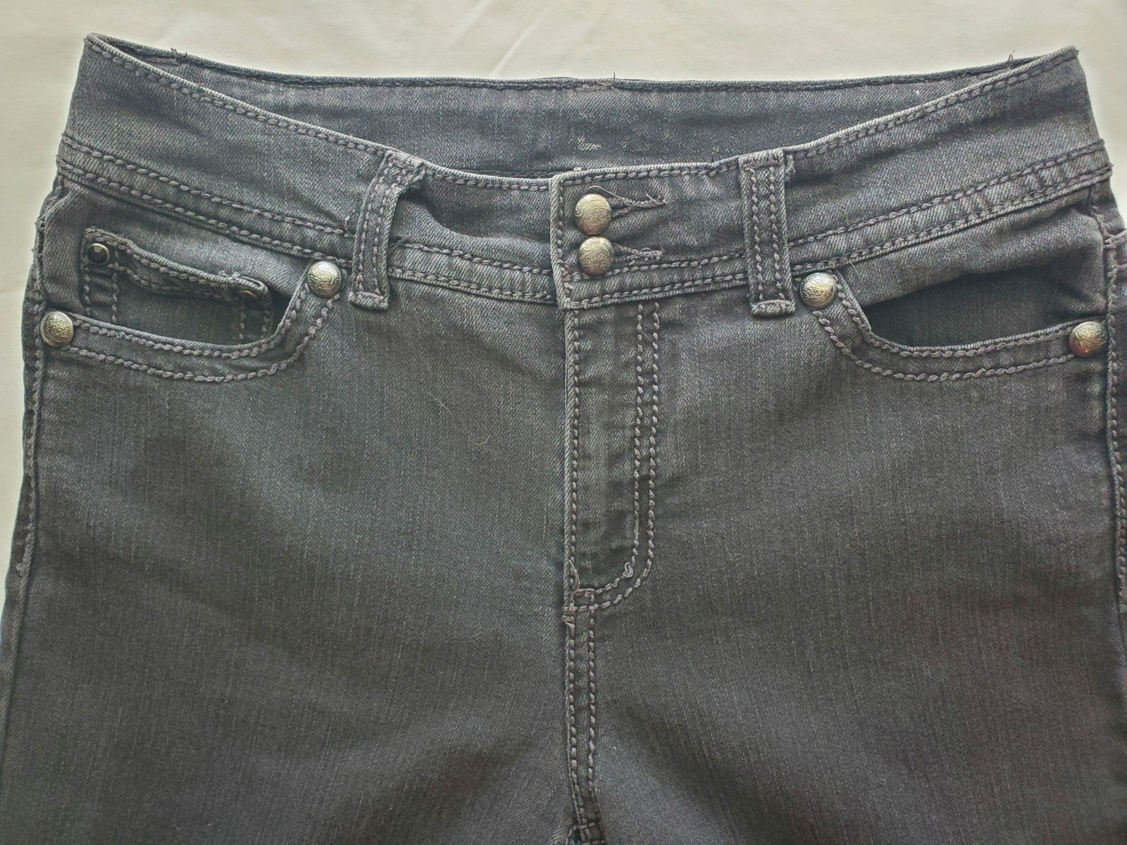 Vintage Code Bleu Black Bootcut Jeans 8 Studded Rhinestone Y2K Stretch