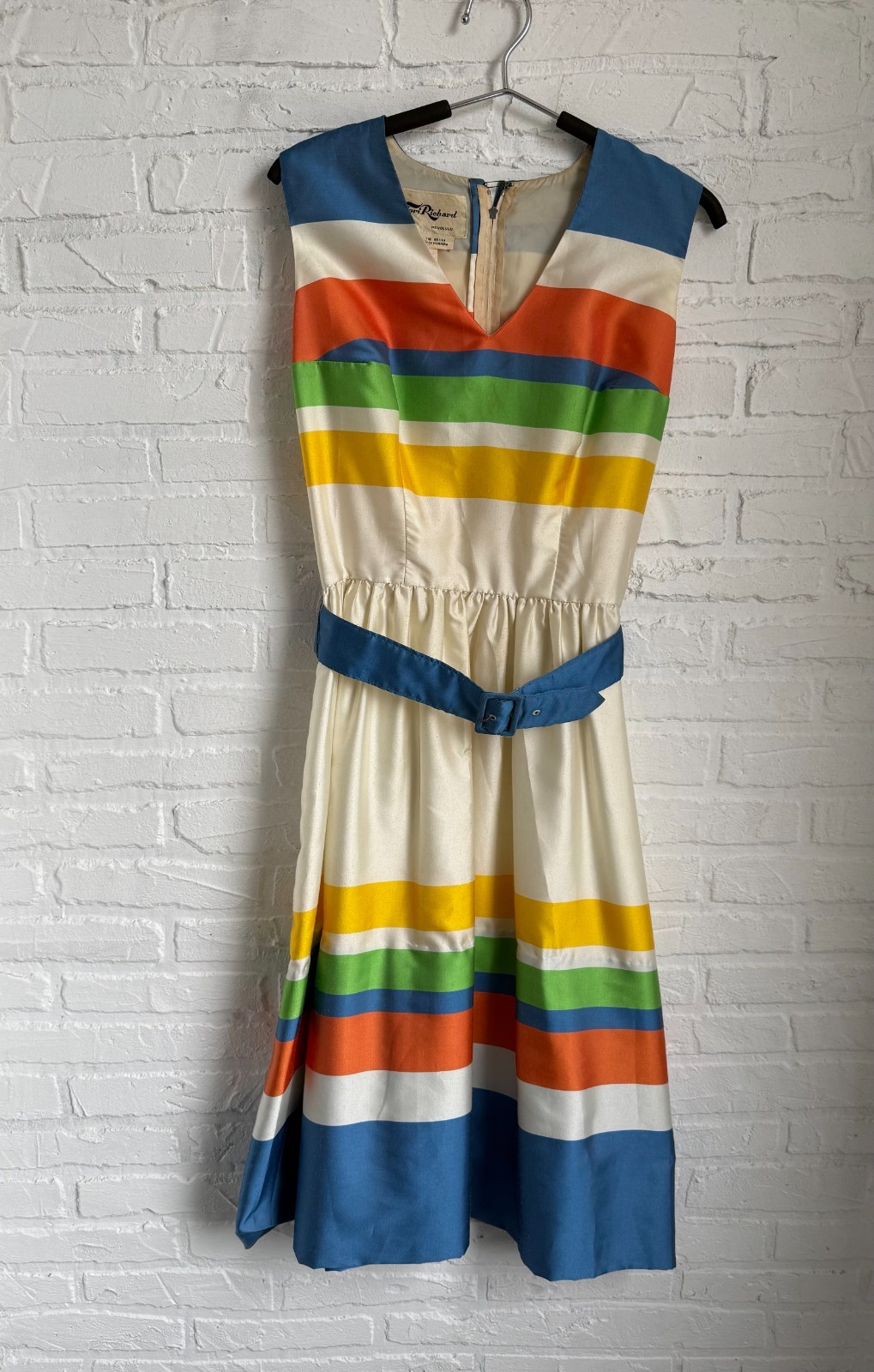 Vintage 1960s Tori Richard Honolulu Dress Striped Fit & Flare Resort wear