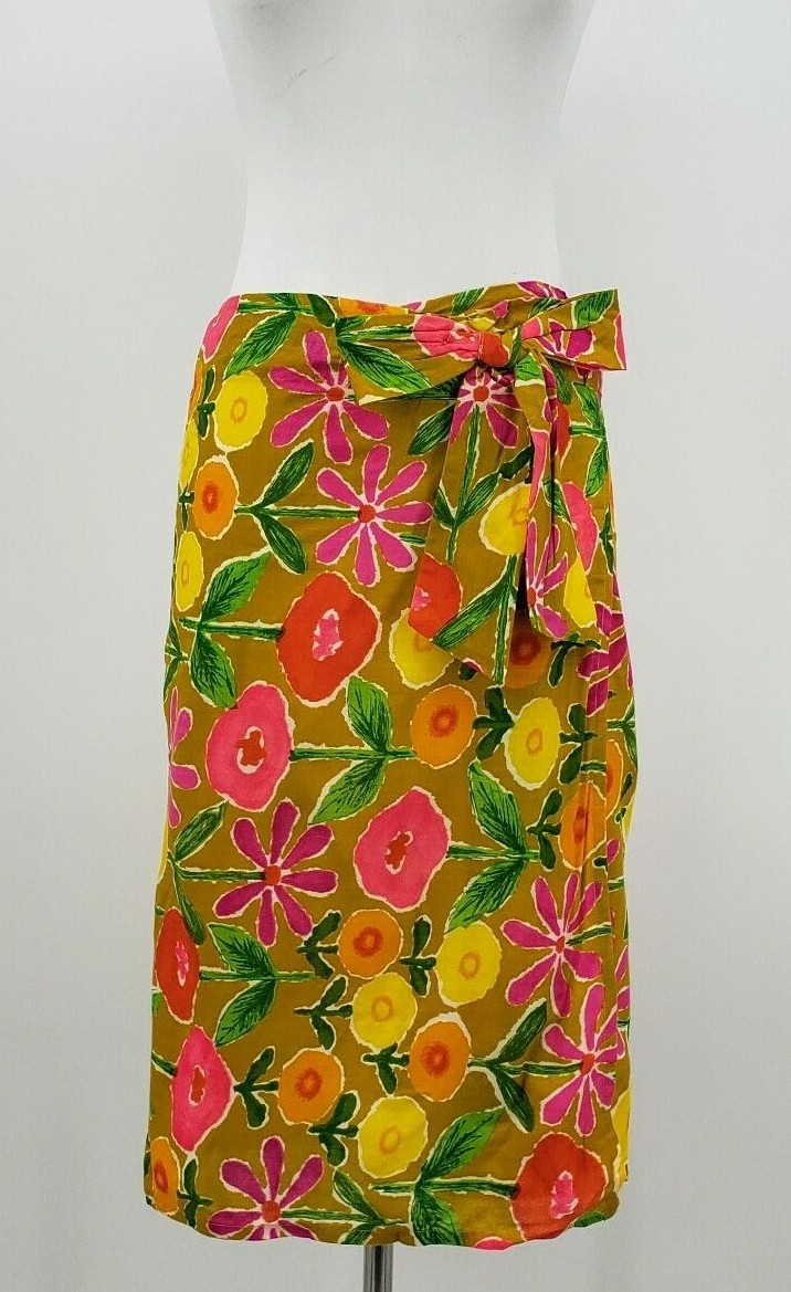 Vintage Deadstock High Tide Faux Wrap Skirt Womens 5/6 Cover Up Floral Swimwear