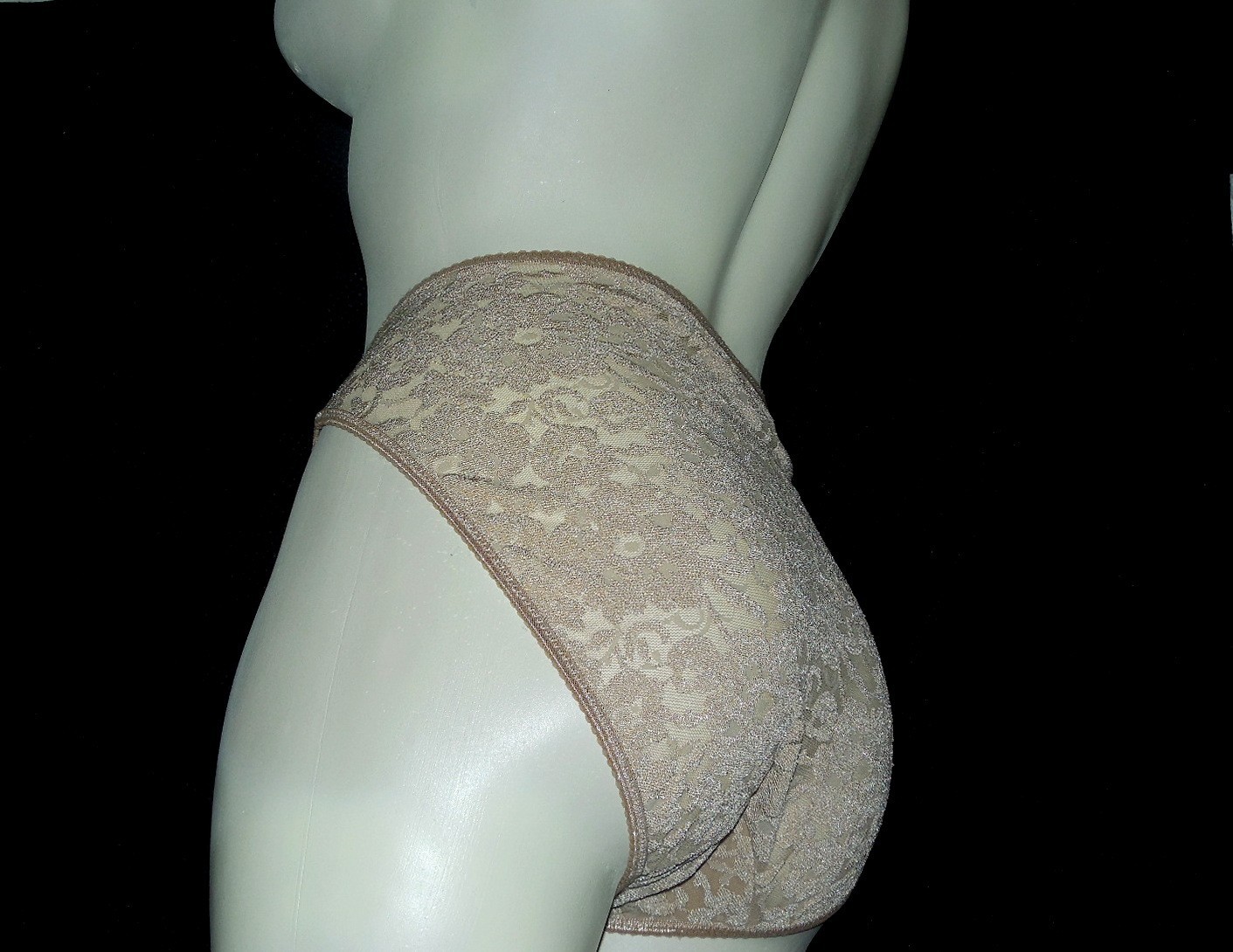 VTG Y2K NEW VICTORIA’S SECRET SZ S WARM BEIGE HIGH LEG NYLON STRETCH PANTIES