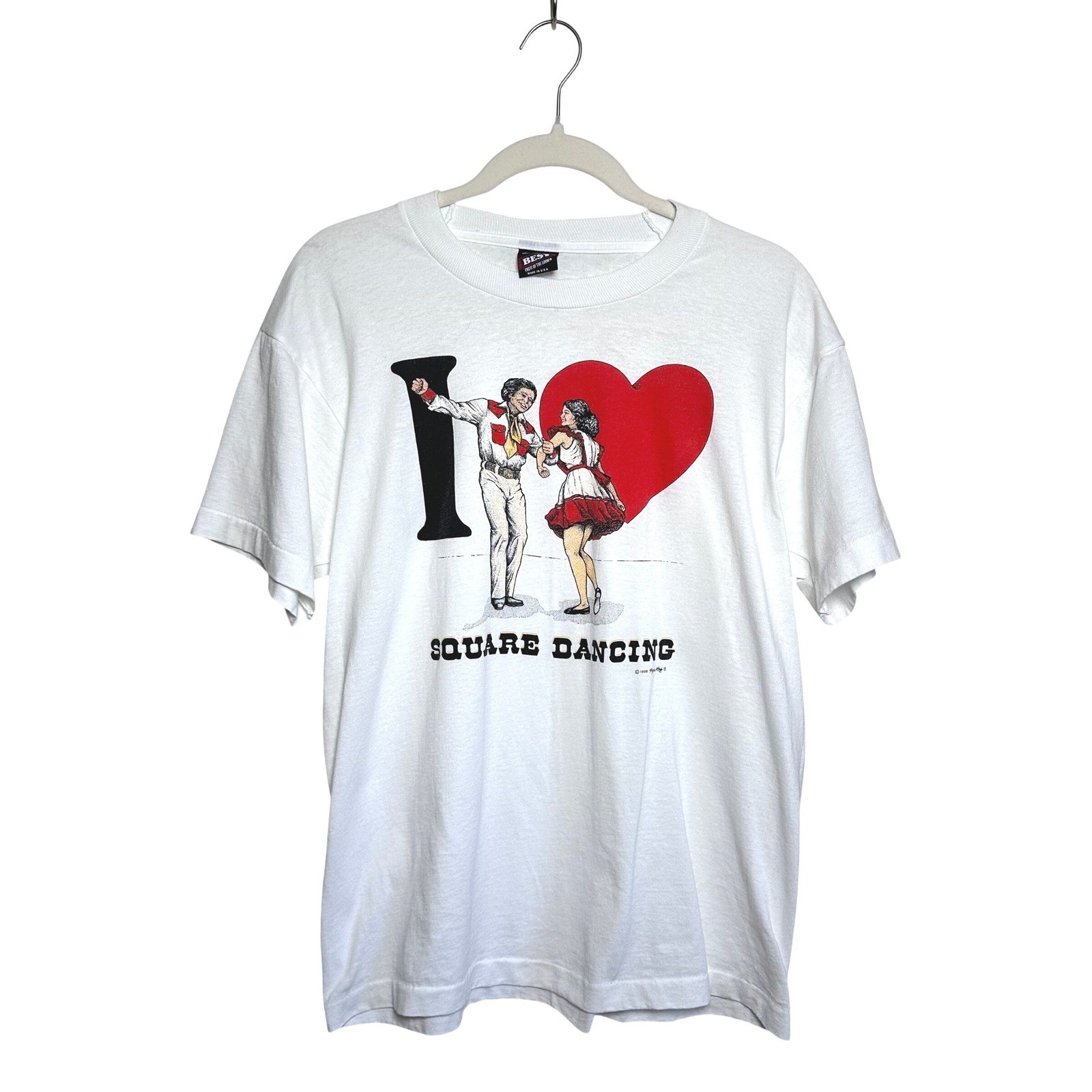 Vintage 1988 I Love Square Dancing T Shirt Single Stitch 80s Graphic Women’s L