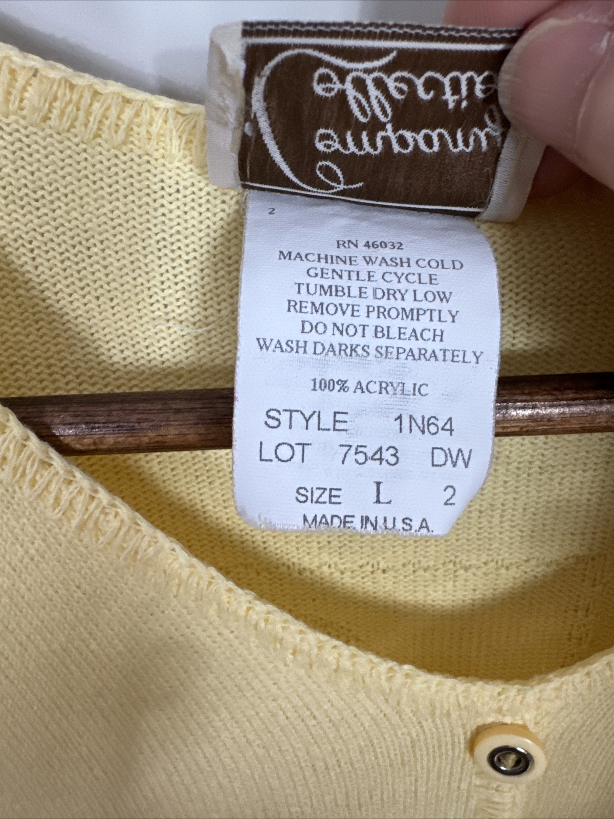 Vintage Company Collection Short Sleeve Cardigan Dragonfly Inset Sweater Size L