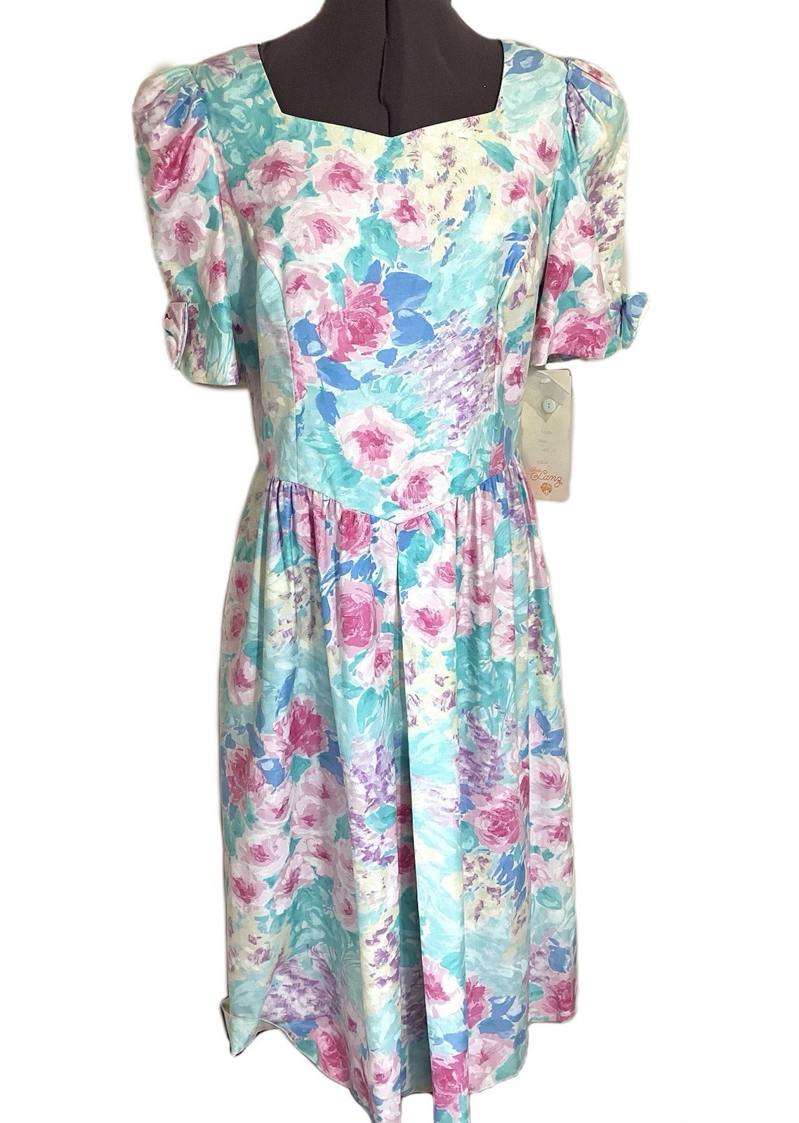 Lanz Petite Deadstock 80s 90s Floral Party Size 14 Cotton Cottagecore Garden