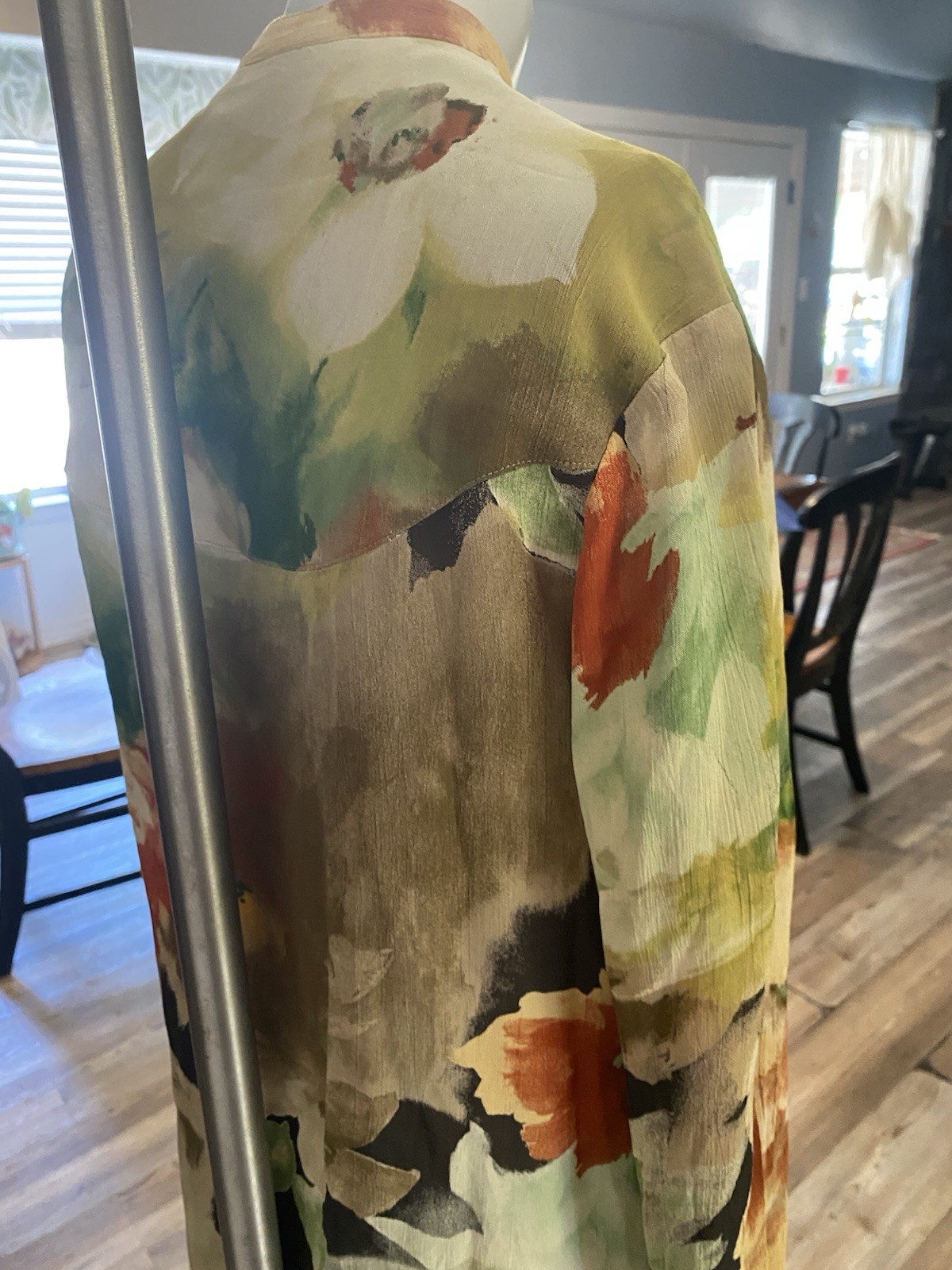Vintage Dorothy Schoelen Platinum Wearable Art Watercolor Oversize Size S