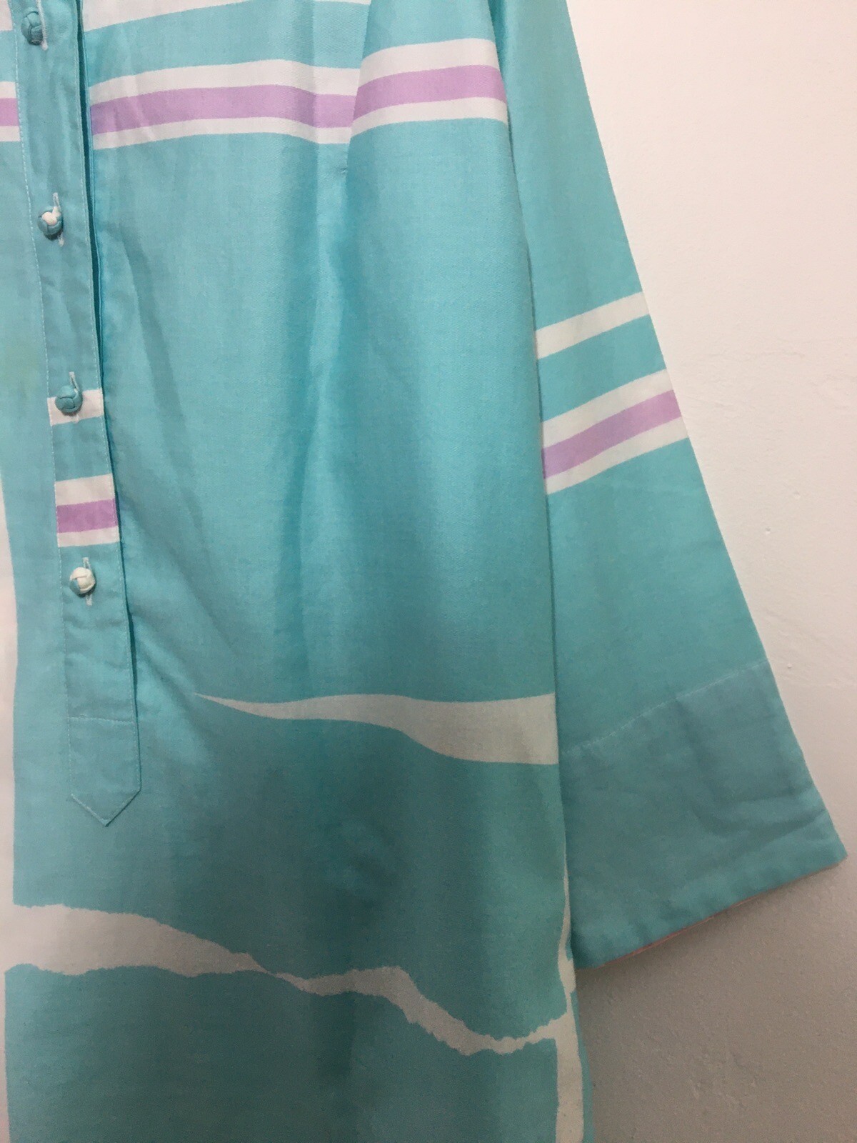 Vtg Catherine Ogust Penthouse Gallery Burma Dress Nehru Collar• Retro Abstract