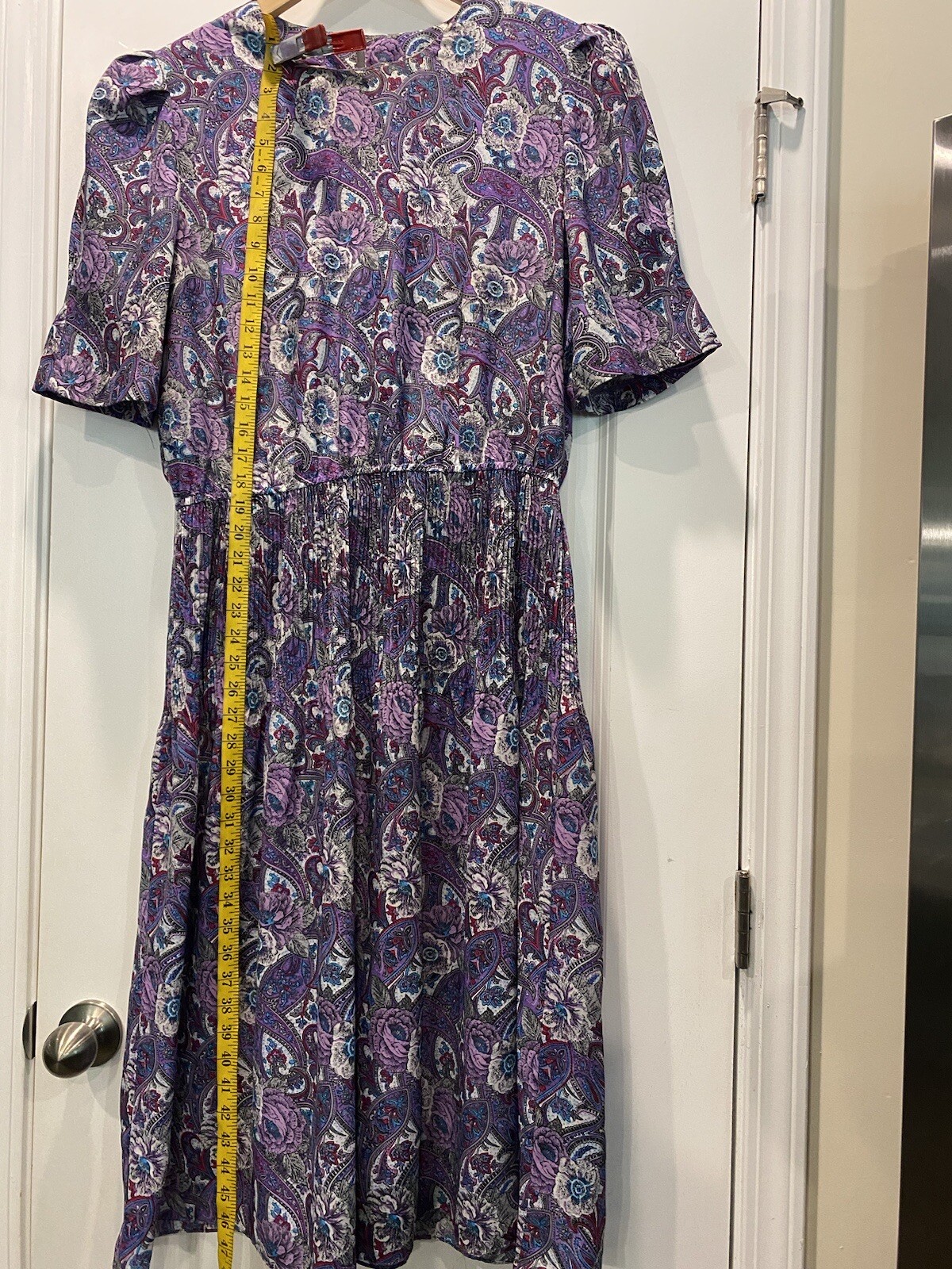 Vintage Luci Pellini Purple Floral 18 W Dress