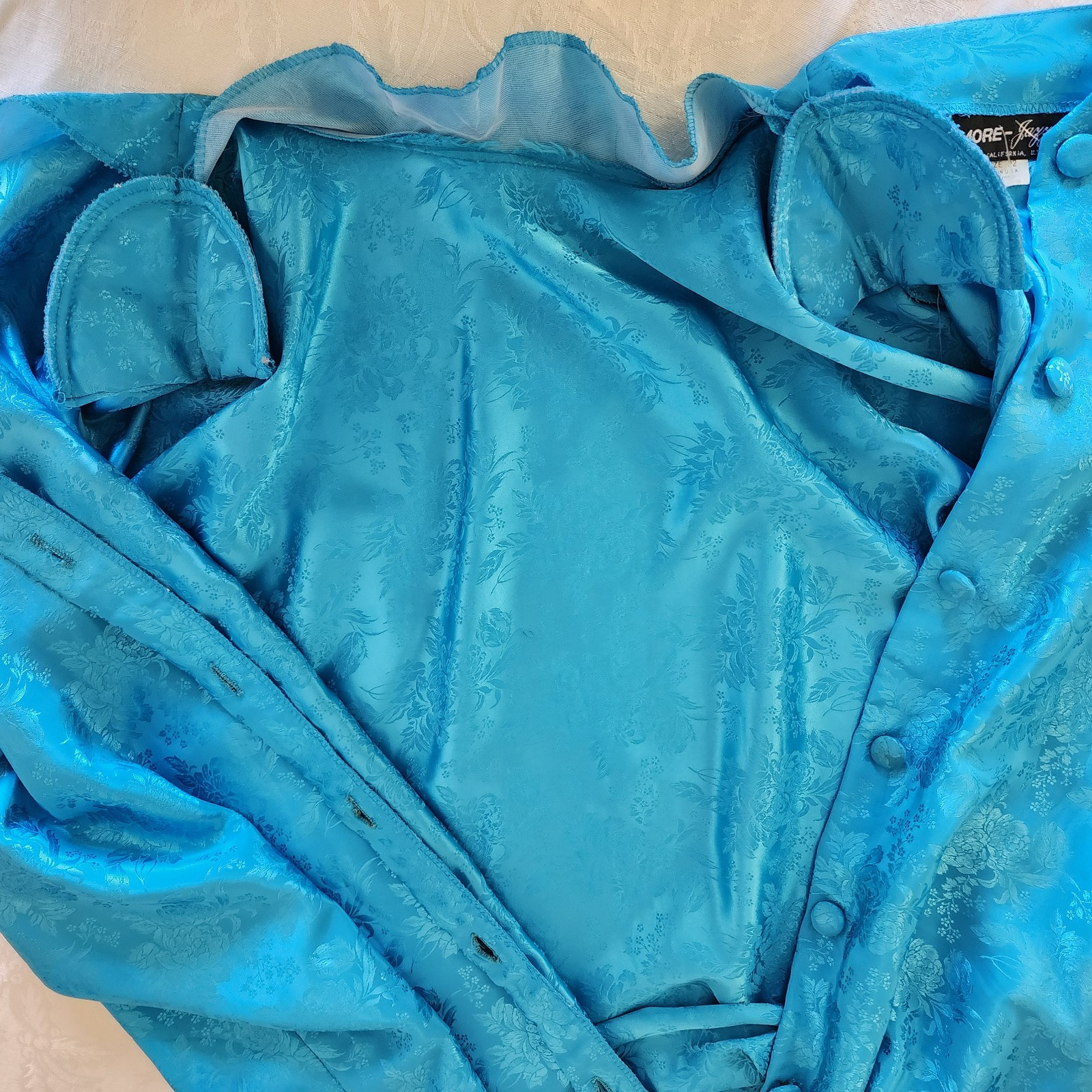 Rare 1980s – 1999 Mature Women’s Dress Set Size 22 Blue 2 Peice Button Up OOAK
