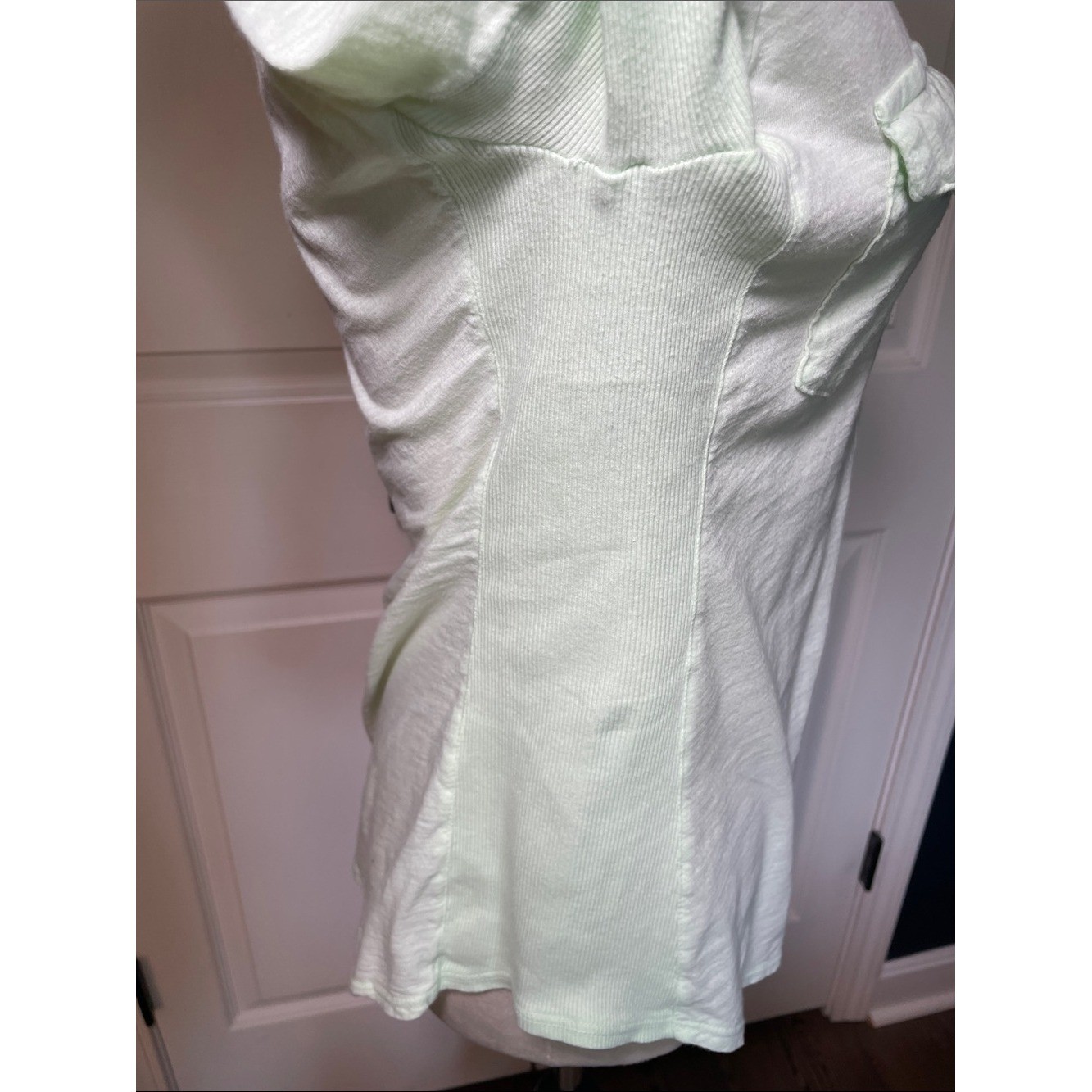 James Perse Sheer Slub Side Panel Sea Foam Green Button Down Shirt Size Large