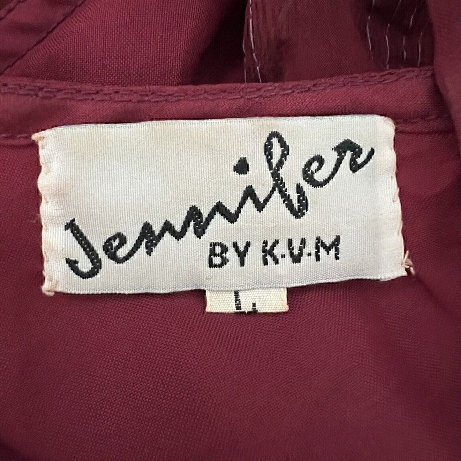 Vintage 90s Jennifer by KVM Party Dress Size M Cranberry Sequin Embroidered Silk