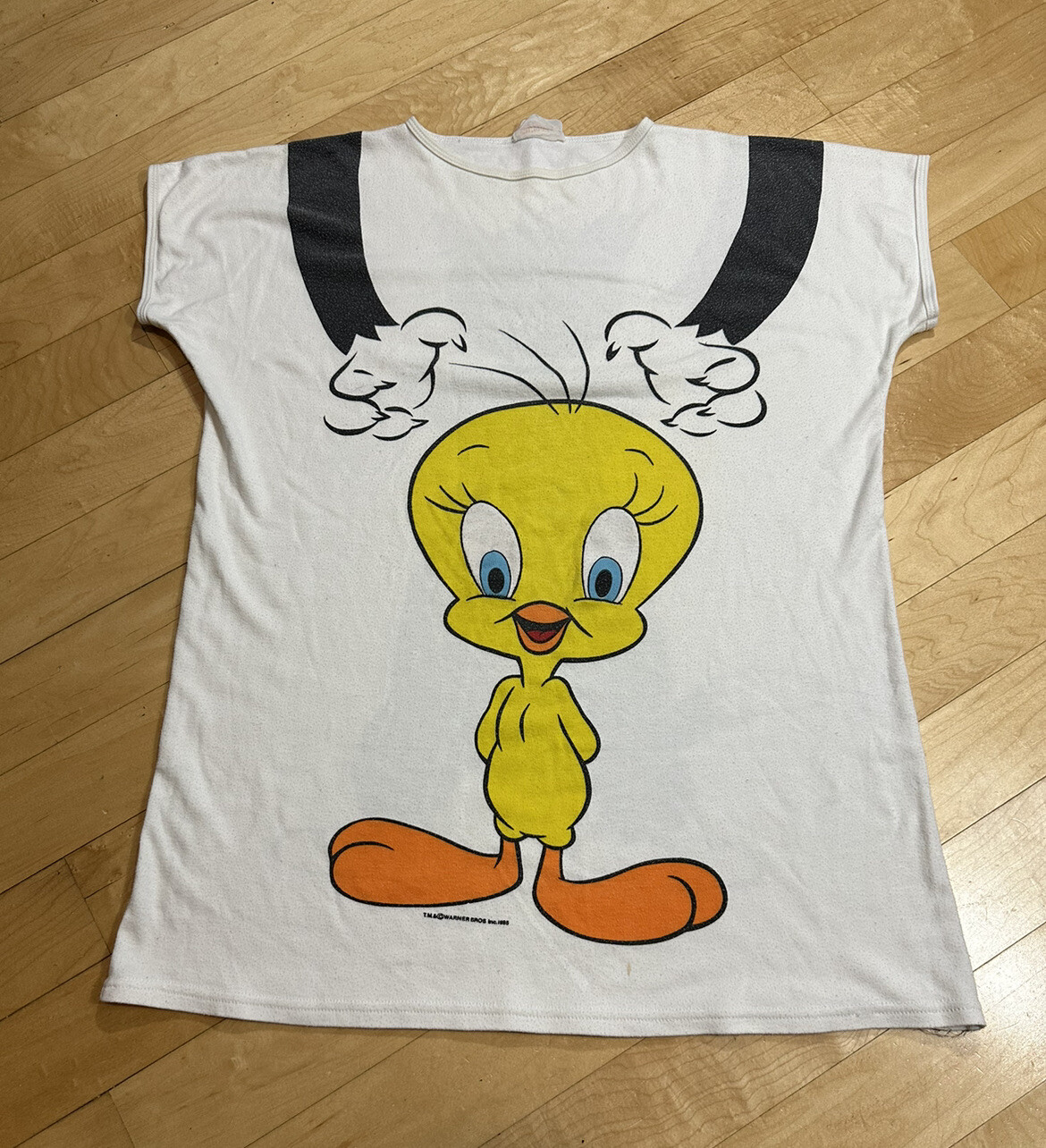 VTG 90’s Looney Tunes Tweety Bird Double Sided Womens T Shirt Size OSFA