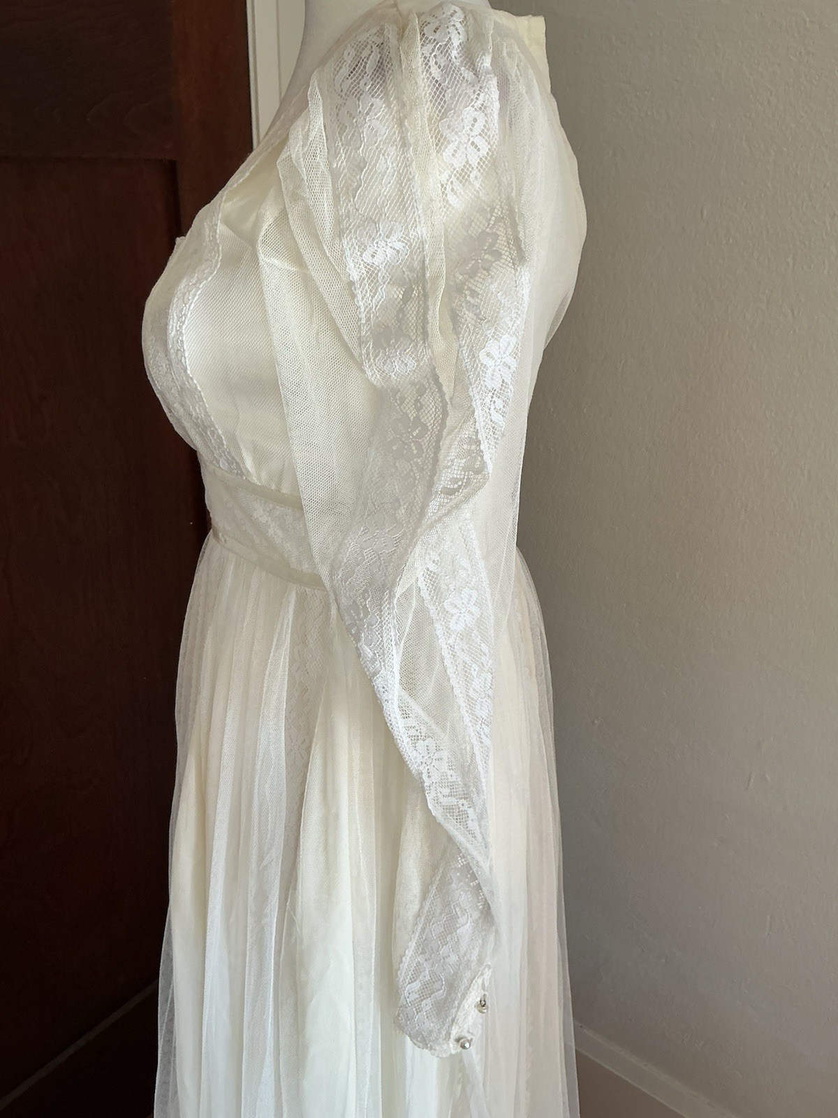 VTG 70s Gunne Sax Romantic Renaissance Bridal Lace Prairie Dress Gown 7 XS S NWT