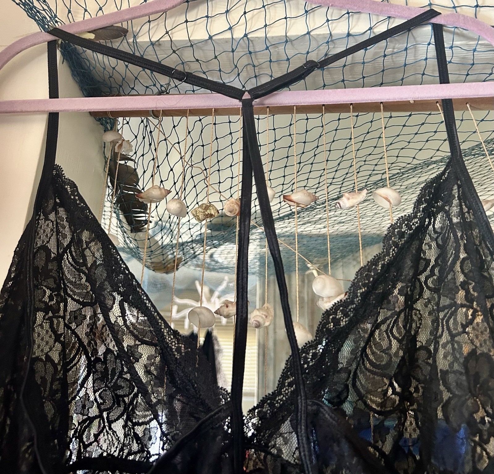 Vintage Secret Treasures Black Lace Sheer Nightie Nightgown 2X 18W -20W