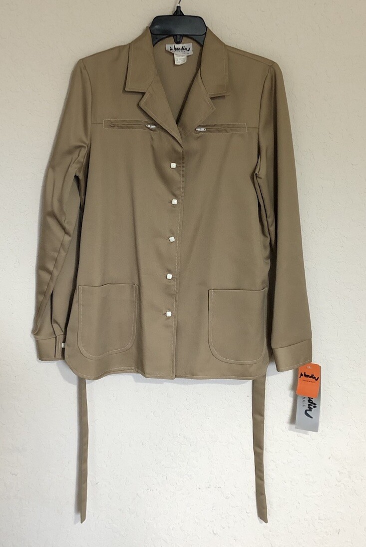 Vintage Jo Hardin Originals Dallas Khaki Tan Belted Jacket Top Shirt Sz 16 Tags