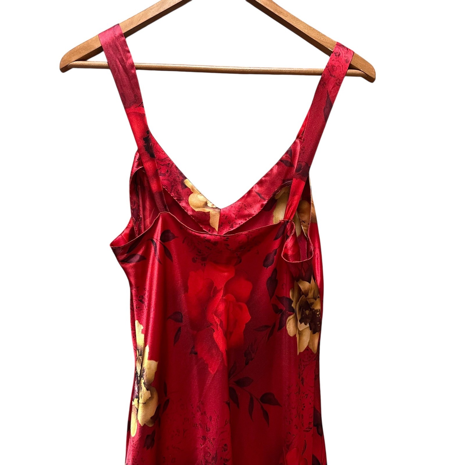 Vintage Inner Most Nightgown & Robe Red Floral Long Classic Romantic Feminine M